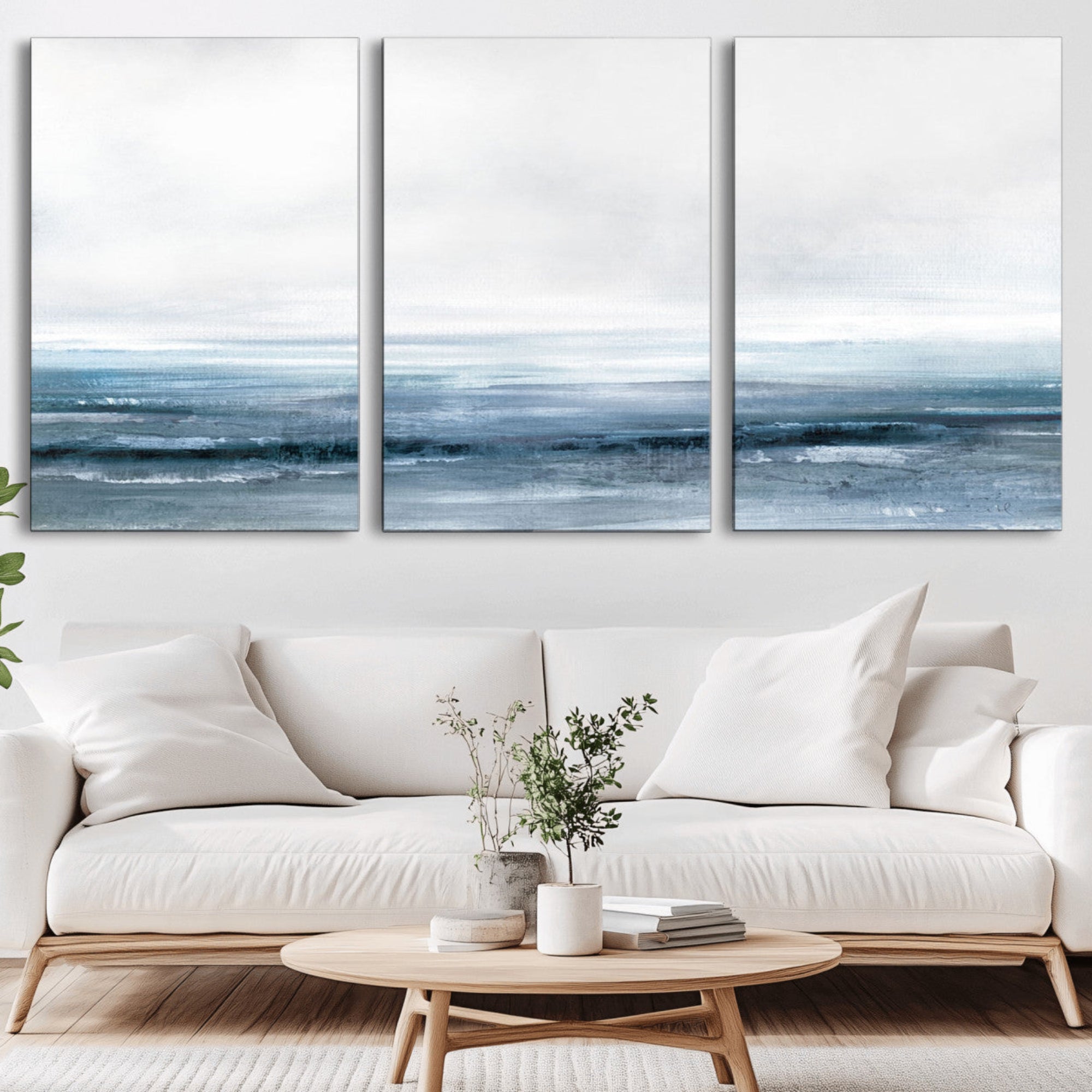 65702-MGV-CV-36X24-Blue Ocean Abstract Artwork Wall Art Canvas Print