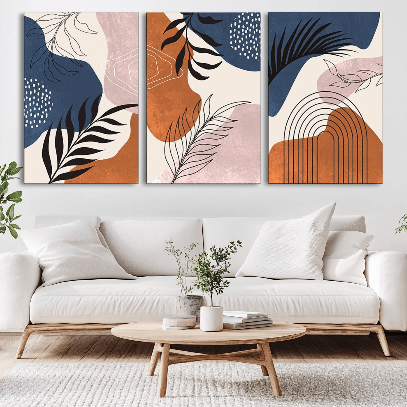 27678-MGV-CV-36X24-Boho Wall Art Canvas Print Set Mid-Century Prints Bohemian Wall Artwork Prints Boho Neutral,
