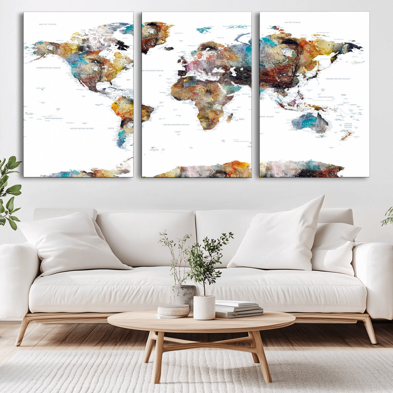 -Push Pin World Map Canvas Print – Travel Tracker Wall Art for Couples, Perfect Anniversary Gift for Home or Office Decor