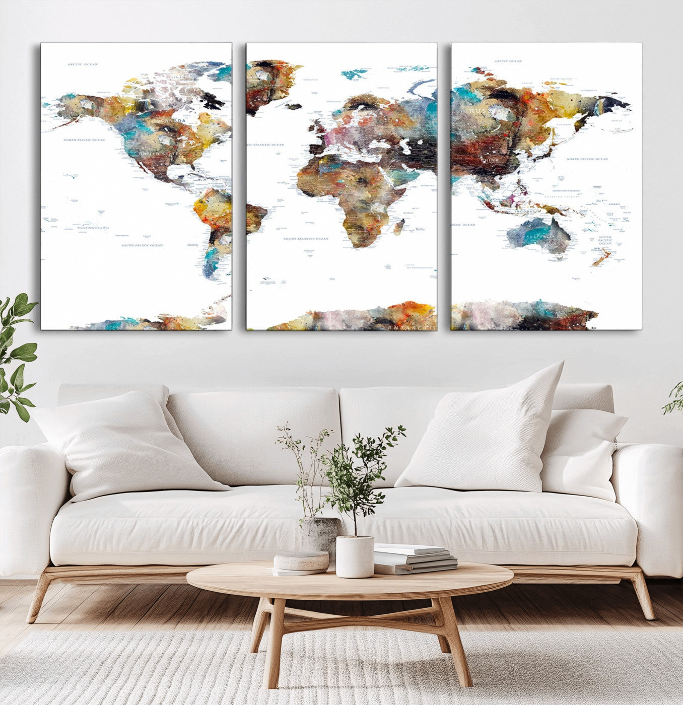 25251-MGV-CV-36X24-Push Pin World Map Canvas Print – Travel Tracker Wall Art for Couples, Perfect Anniversary Gift for Home or Office Decor