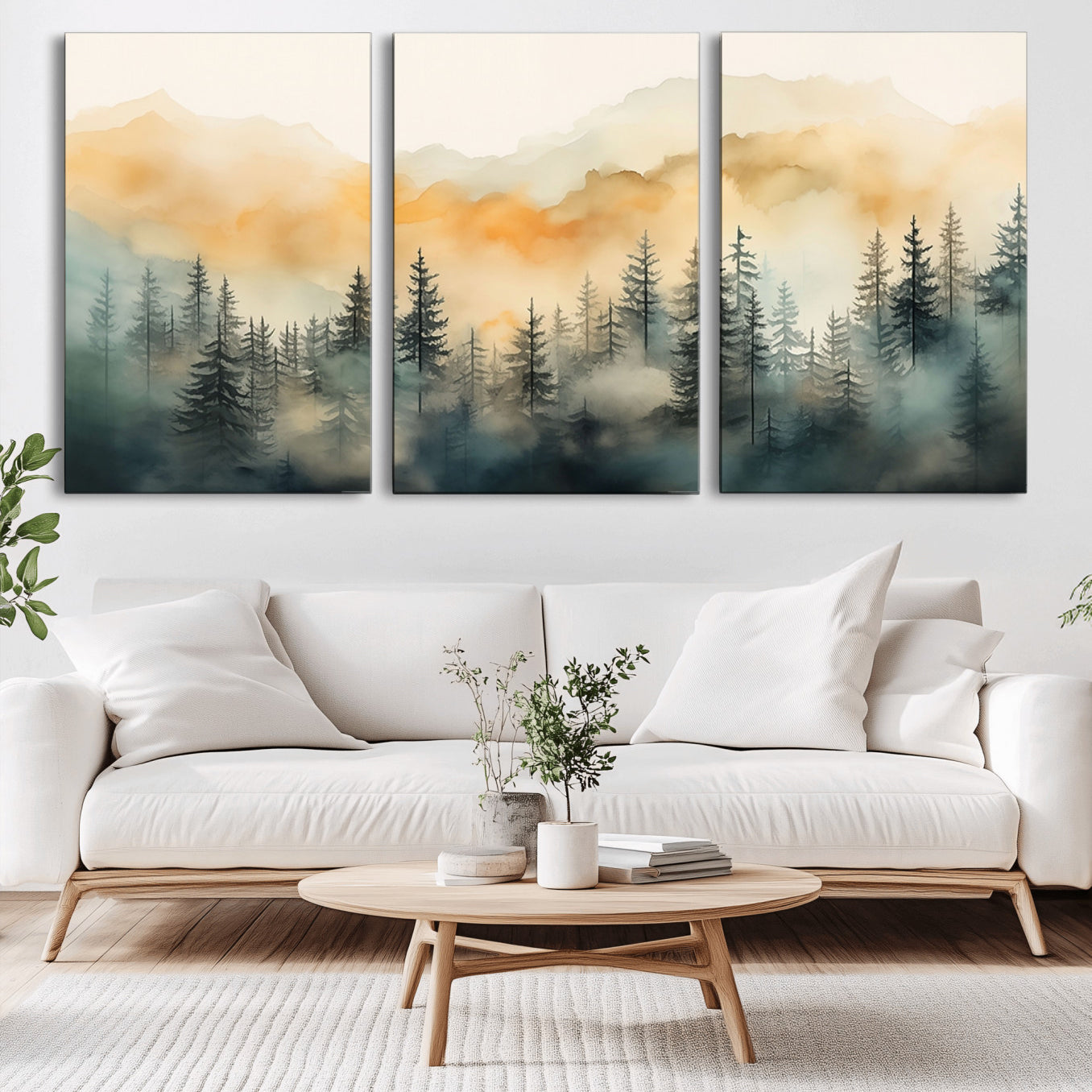 34155-MGV-CV-36X24-Abstract Forest Print - Mountain Wall Art | Autumn Landscape Canvas Print for Living Room, Bedroom,