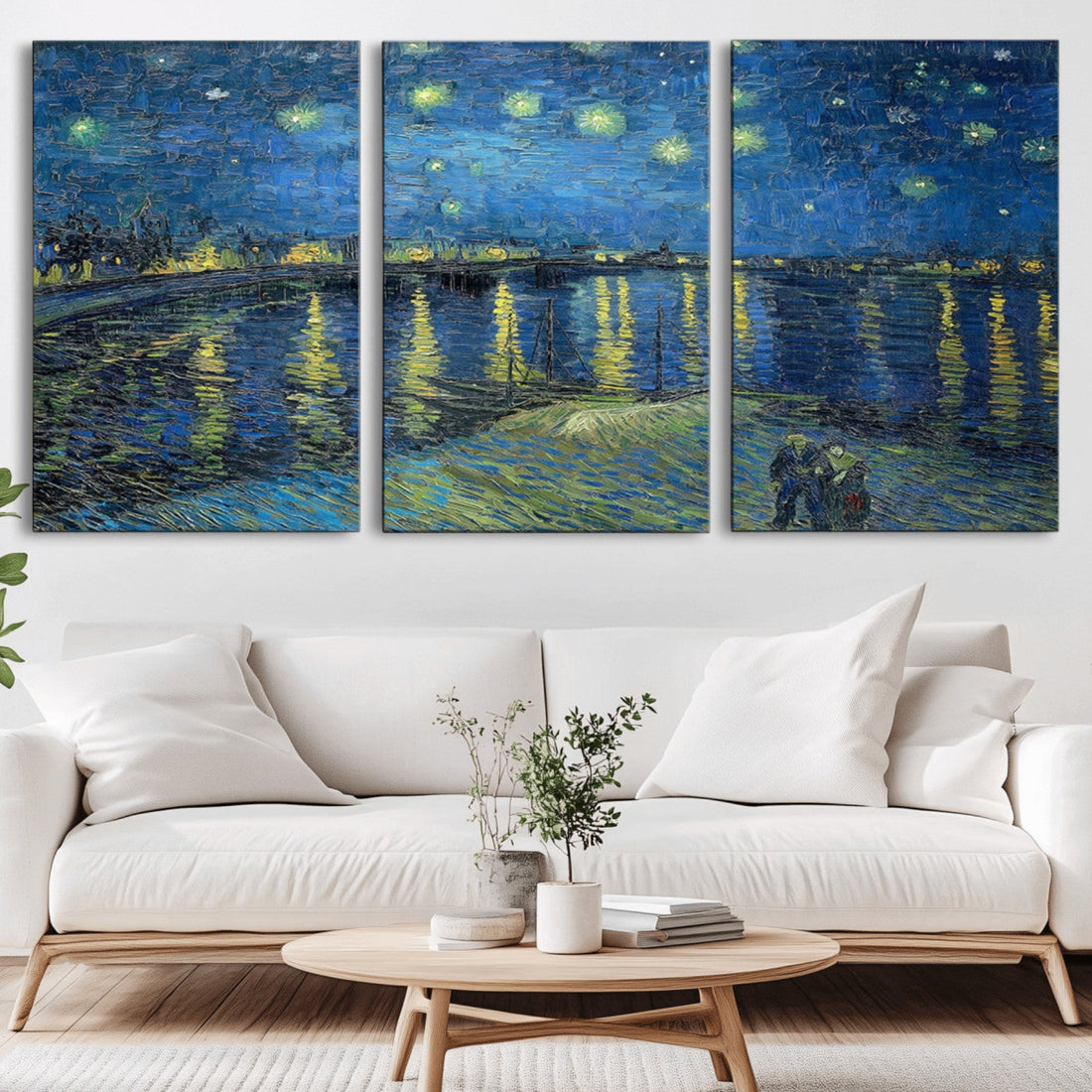 Vincent van Gogh Starry Night over the Rhone Abstract Wall Art Canvas Print