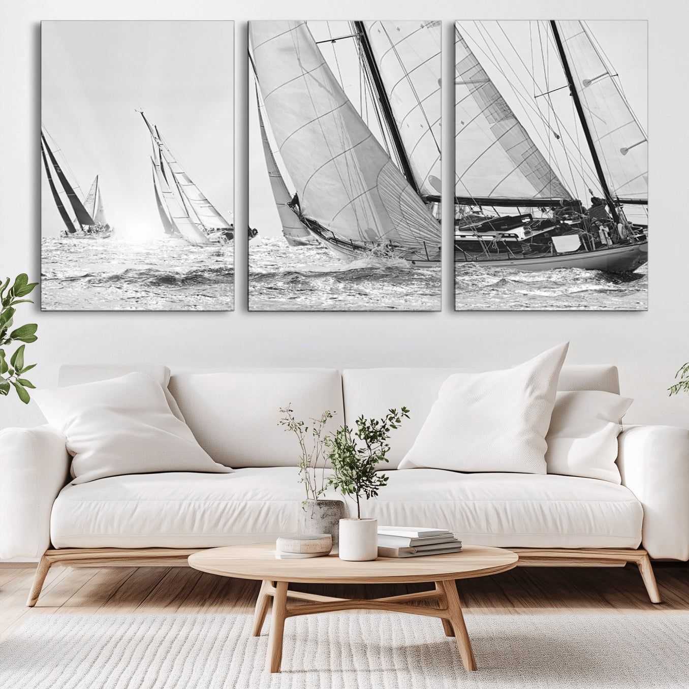 -Yacht Sailboat Regatta Canvas Wall Art Canvas Print