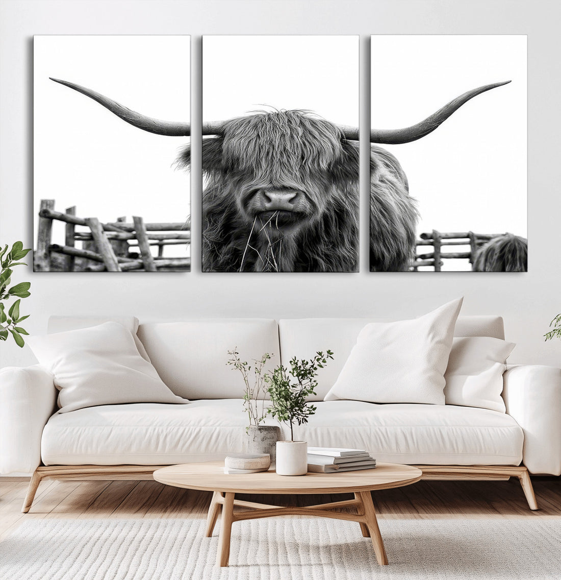 Longhorn Canvas Print, Bighorn Cow Wall Art Canvas Print