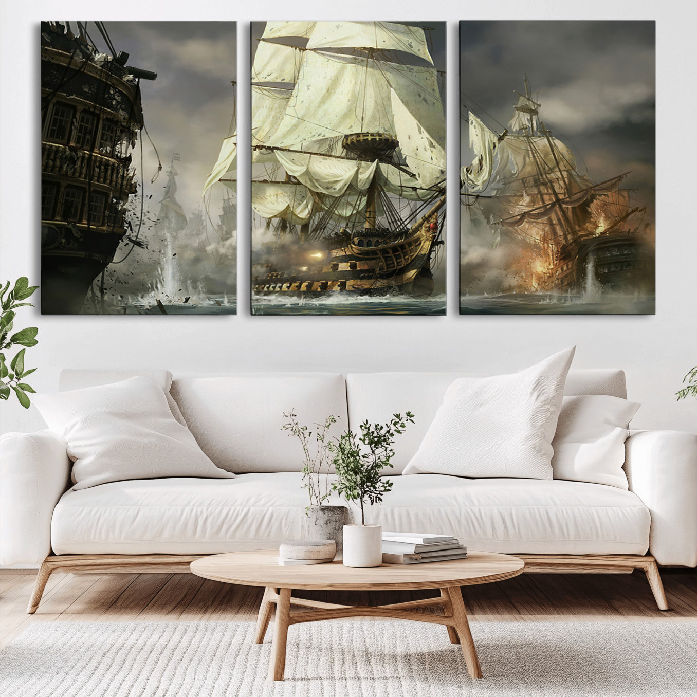 -Pirate Ship War Wall Art Canvas Print