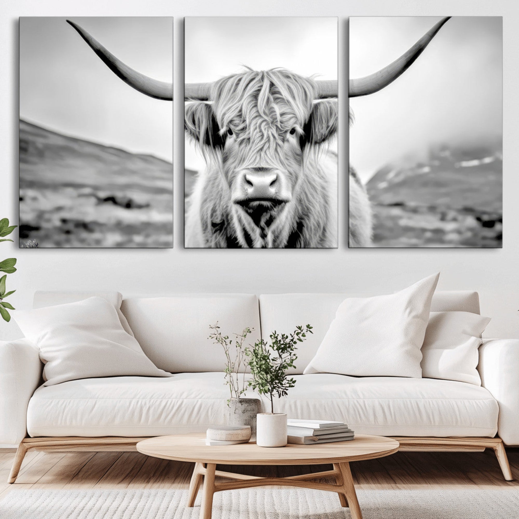 80564-MGV-CV-36X24-Scottish Cow Wall Art Canvas Print