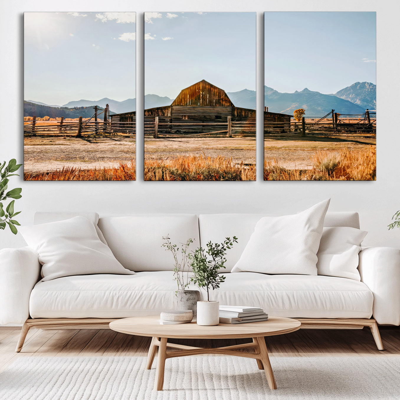 -Vintage Old Barn Field Wall Art Canvas Print for Farmhouse Decor - Rustic Barn Wall Art Canvas Print