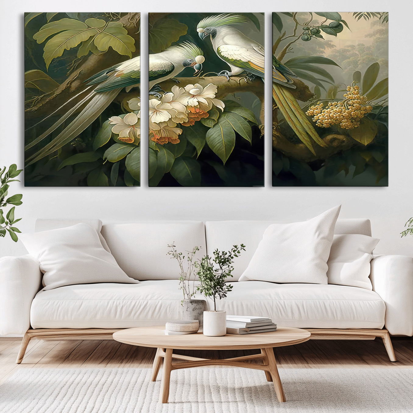 -Tropical Paradise Print Wall Art Stunning Artwork of a Parrot in a Lush Forest with Beautiful