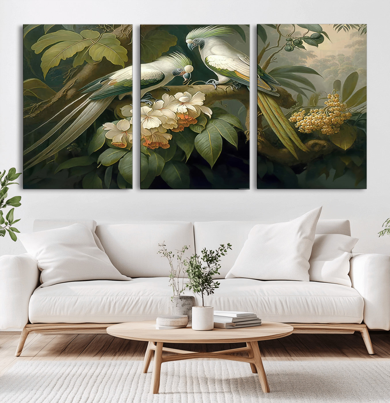 -Tropical Paradise Print Wall Art Stunning Artwork of a Parrot in a Lush Forest with Beautiful