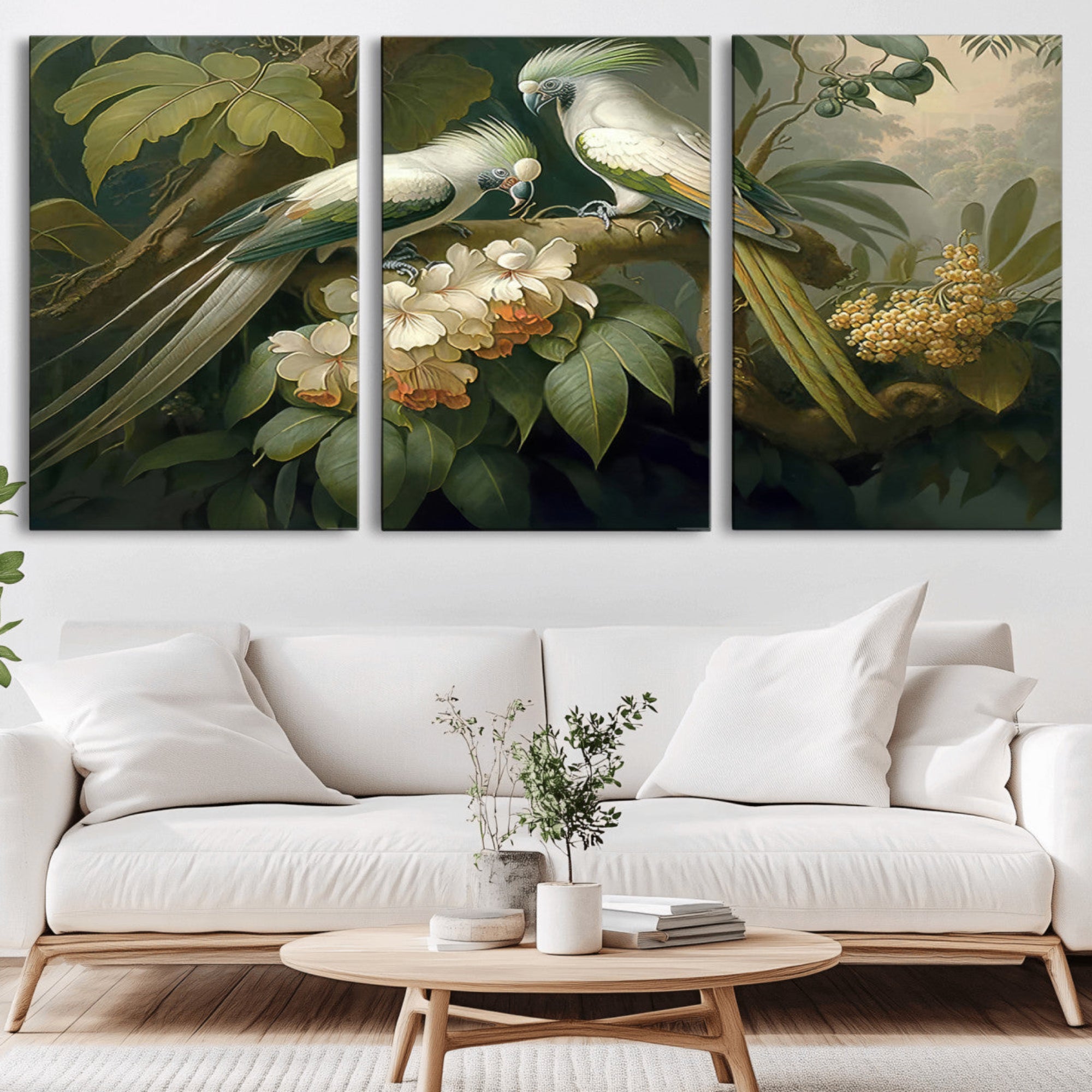 84047-MGV-CV-36X24-Tropical Paradise Print Wall Art Stunning Artwork of a Parrot in a Lush Forest with Beautiful