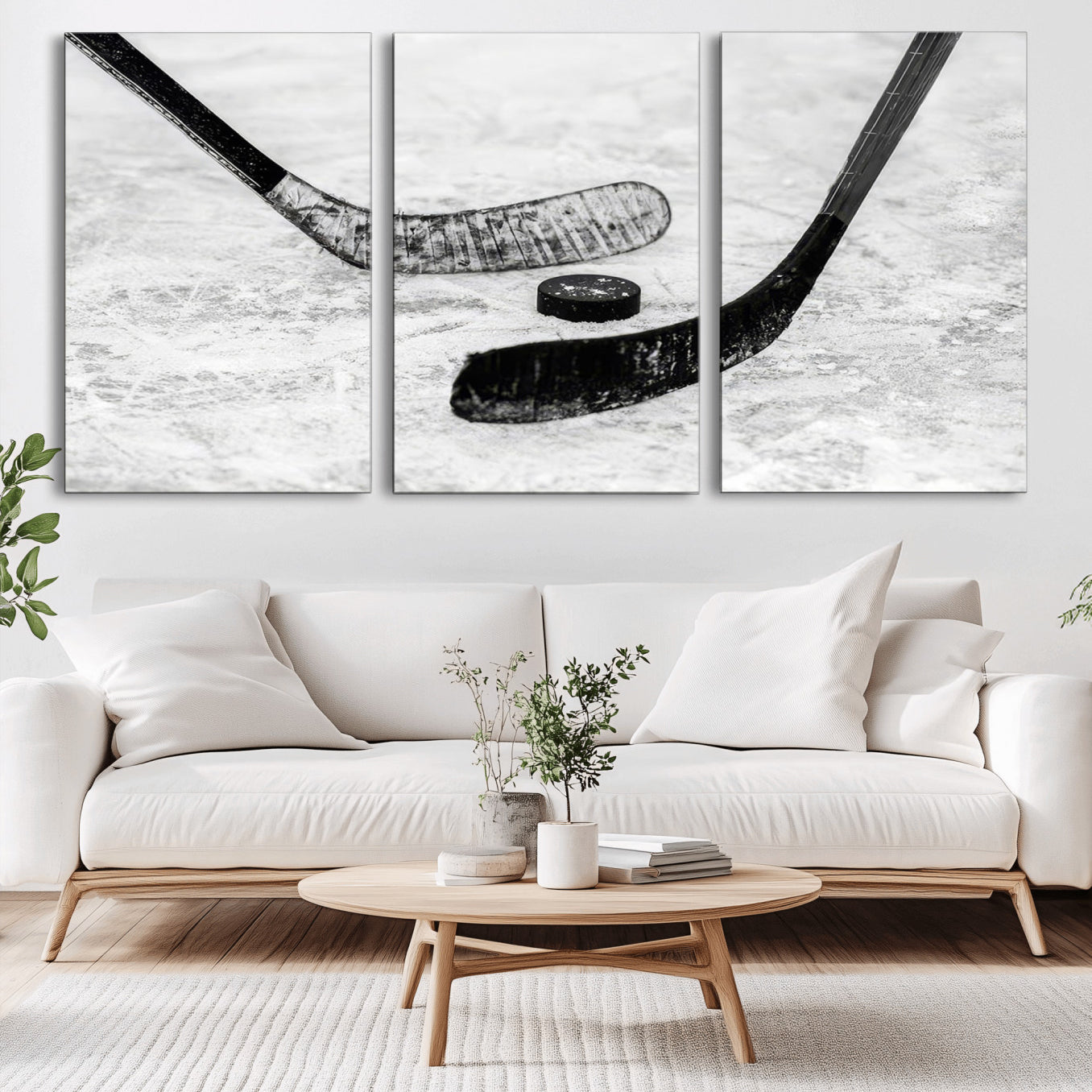 -Winter Ice Hockey Sport Canvas Wall Art Print - Hockey Wall Art Print