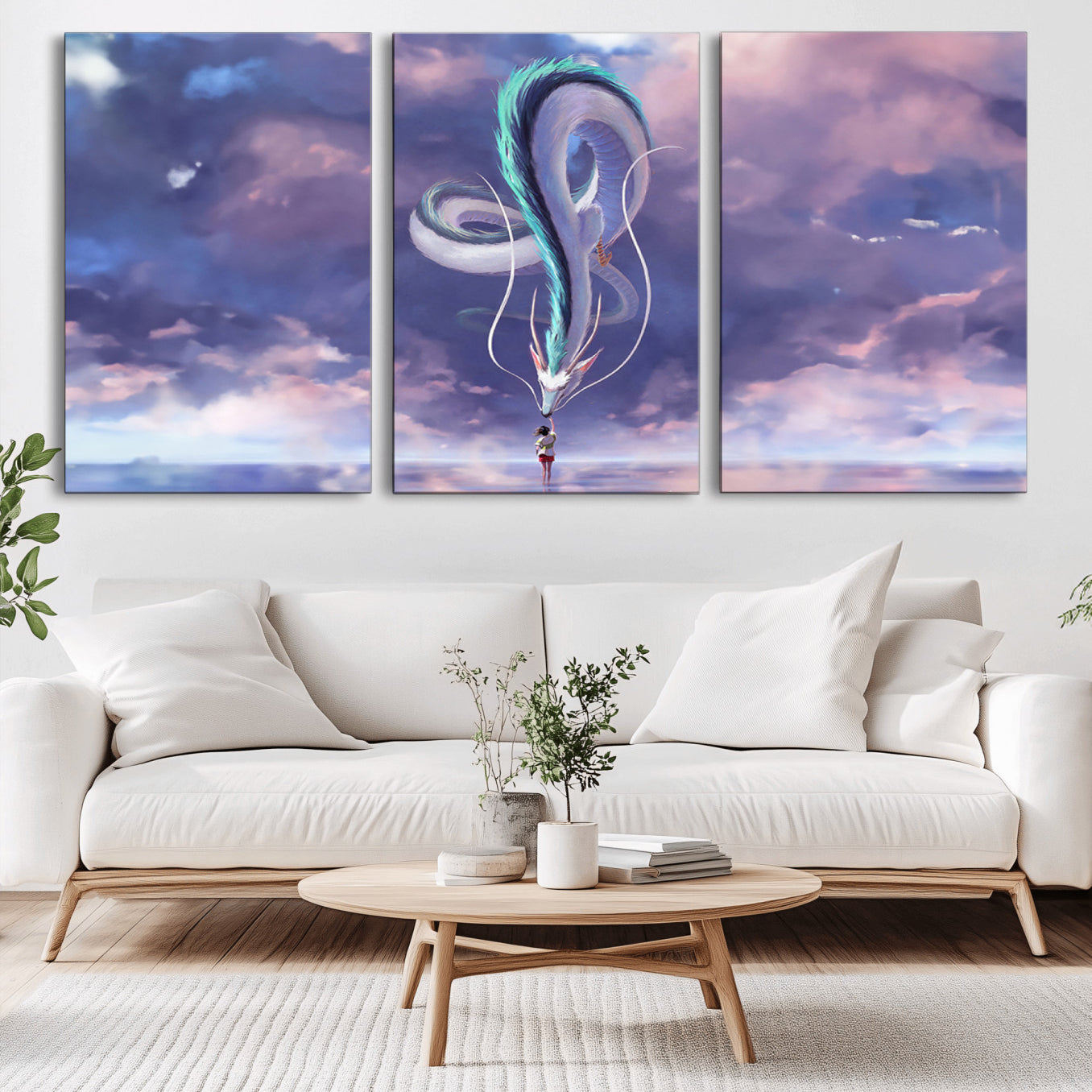 -Spirited Away Haku and Chihiro Poster - Anime Lover - Hayao Miyazaki - Studio Ghibli Poster - Anime