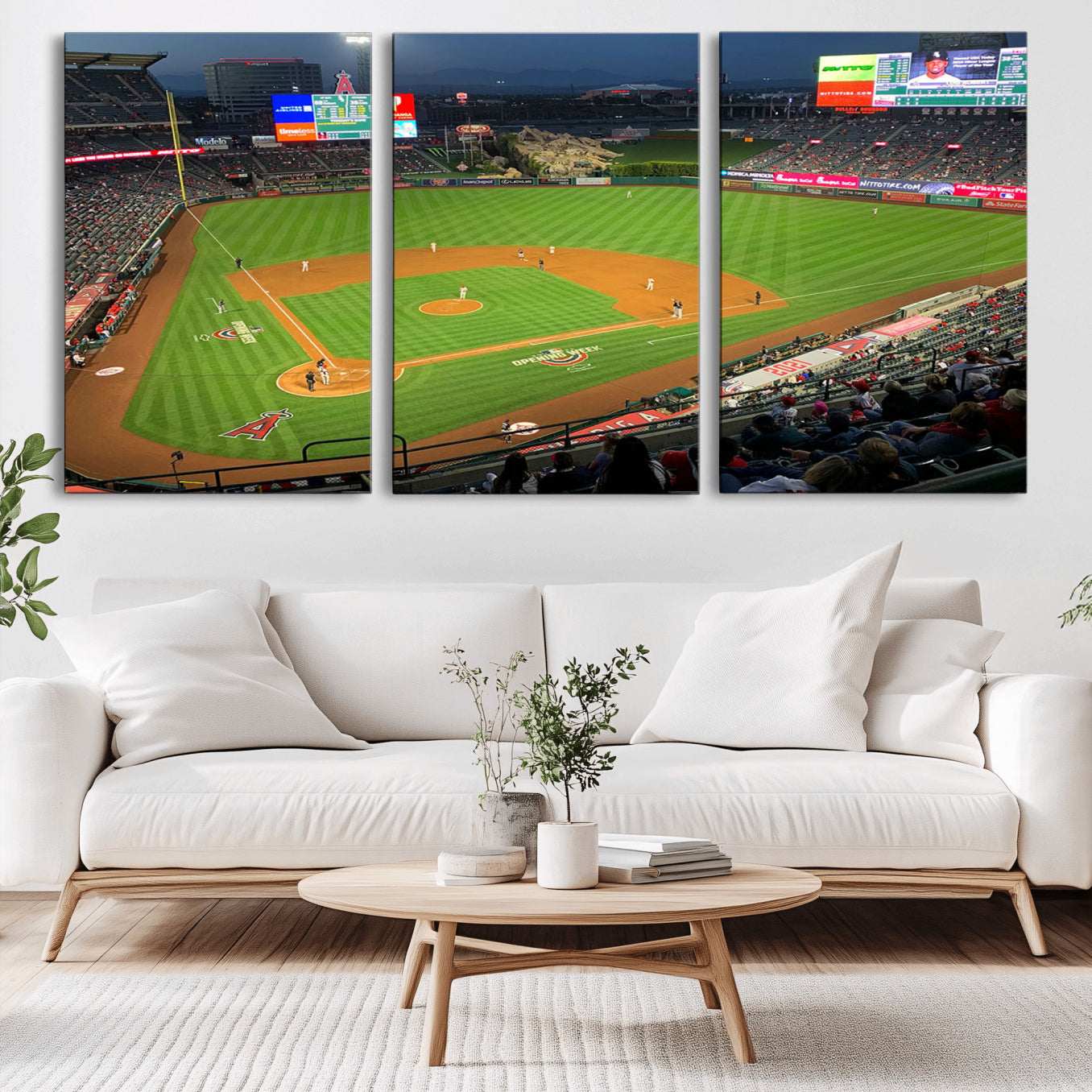 93707-MGV-CV-36X24-Angel Stadium Aerial Canvas Print – Los Angeles Angels Baseball Canvas Print, Framed, Ready to Hang