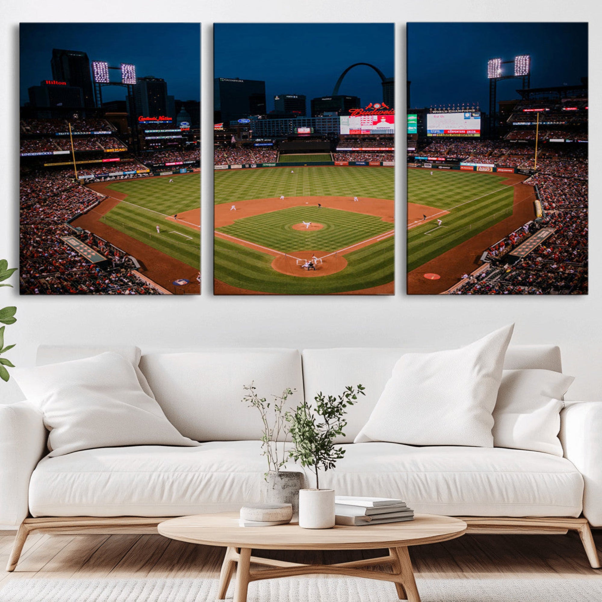 38612-MGV-CV-36X24-St. Louis Cardinals Baseball Team Print - Busch Stadium Wall Art Canvas Print