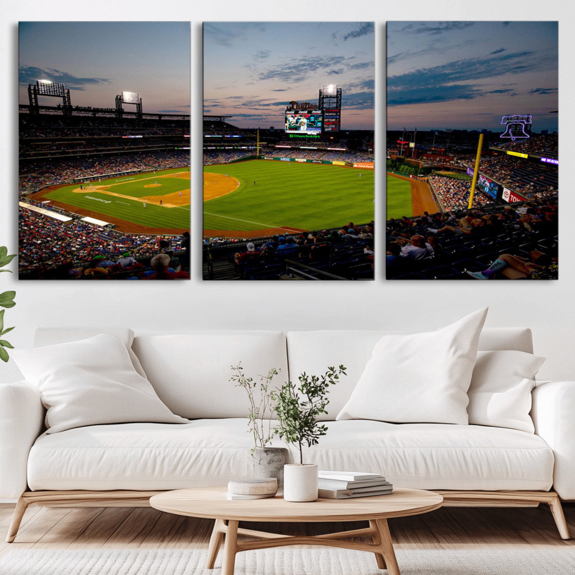 17415-MGV-CV-36X24-Philadelphia Phillies Baseball Team Print - Citizens Bank Park Stadium Wall Art Canvas Print