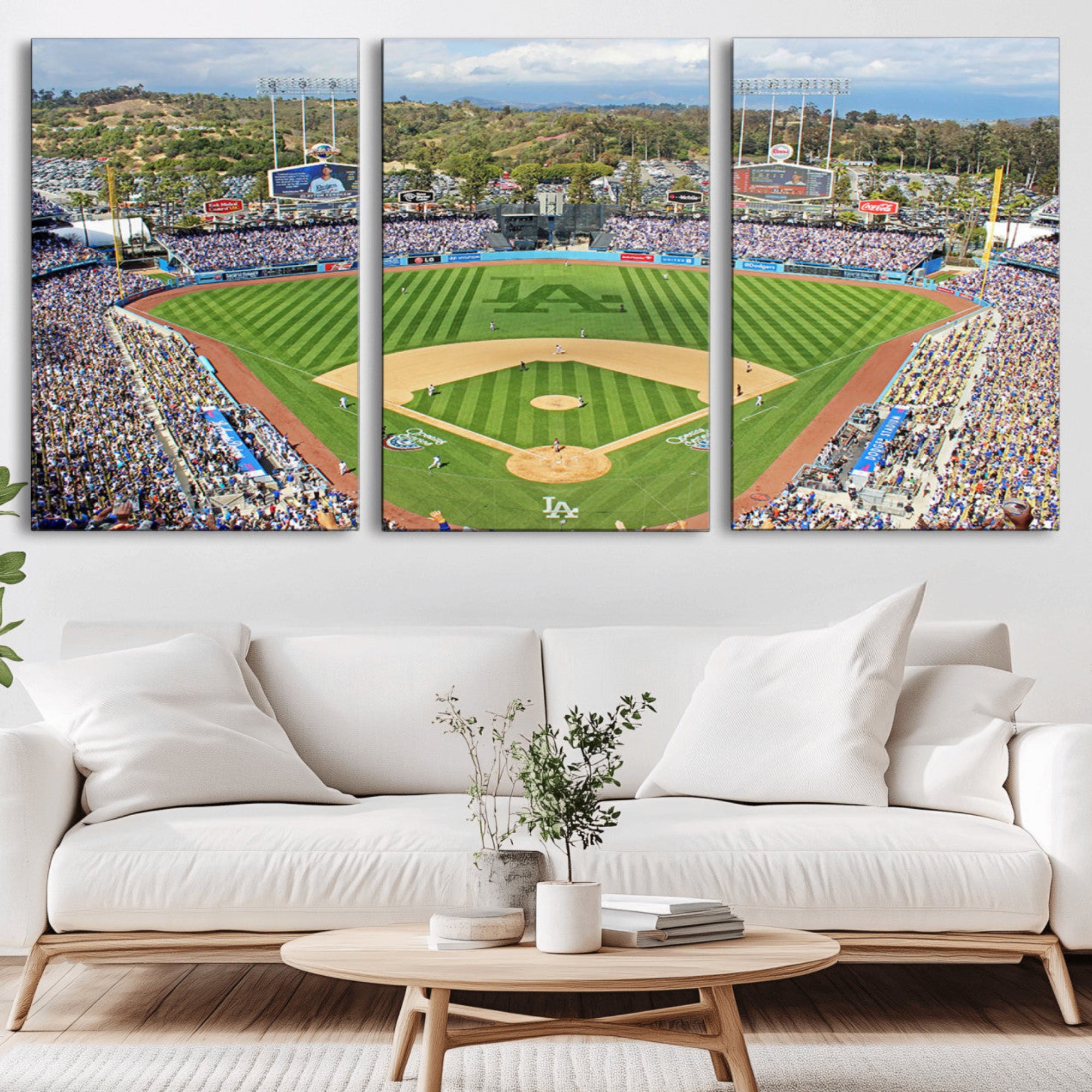 34760-MGV-CV-36X24-Citi Field Wall Art Print | 3-Panel New York Mets Baseball Stadium Canvas Print | Framed Sports