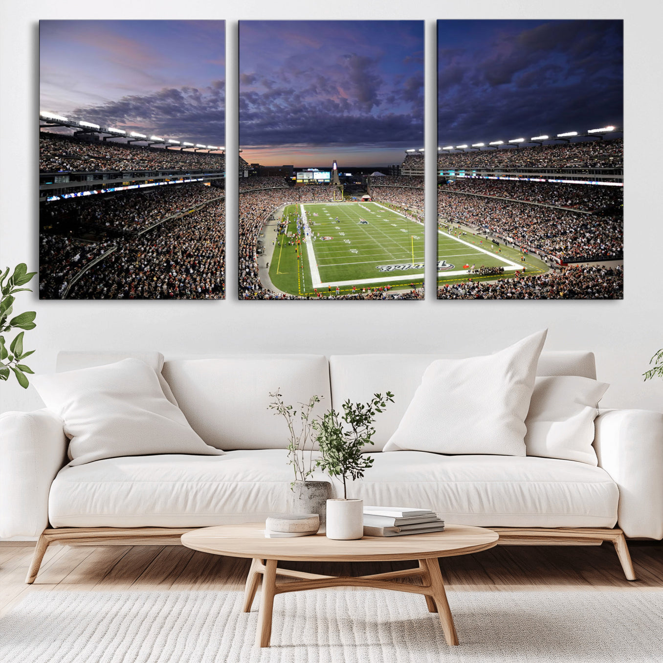 -New England Patriots Football Team Print - Foxborough Gillette Stadium Wall Art Canvas Print