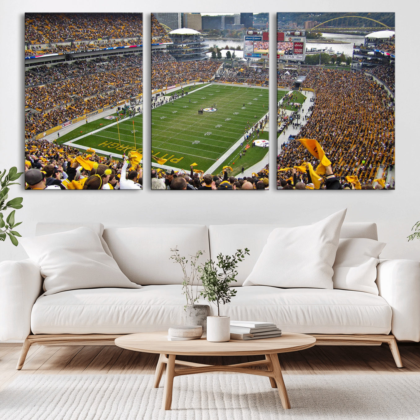 51419-MGV-CV-60X30-3P - Pittsburgh Steelers Print - Pittsburgh Heinz Field Stadium Wall Art Canvas Print