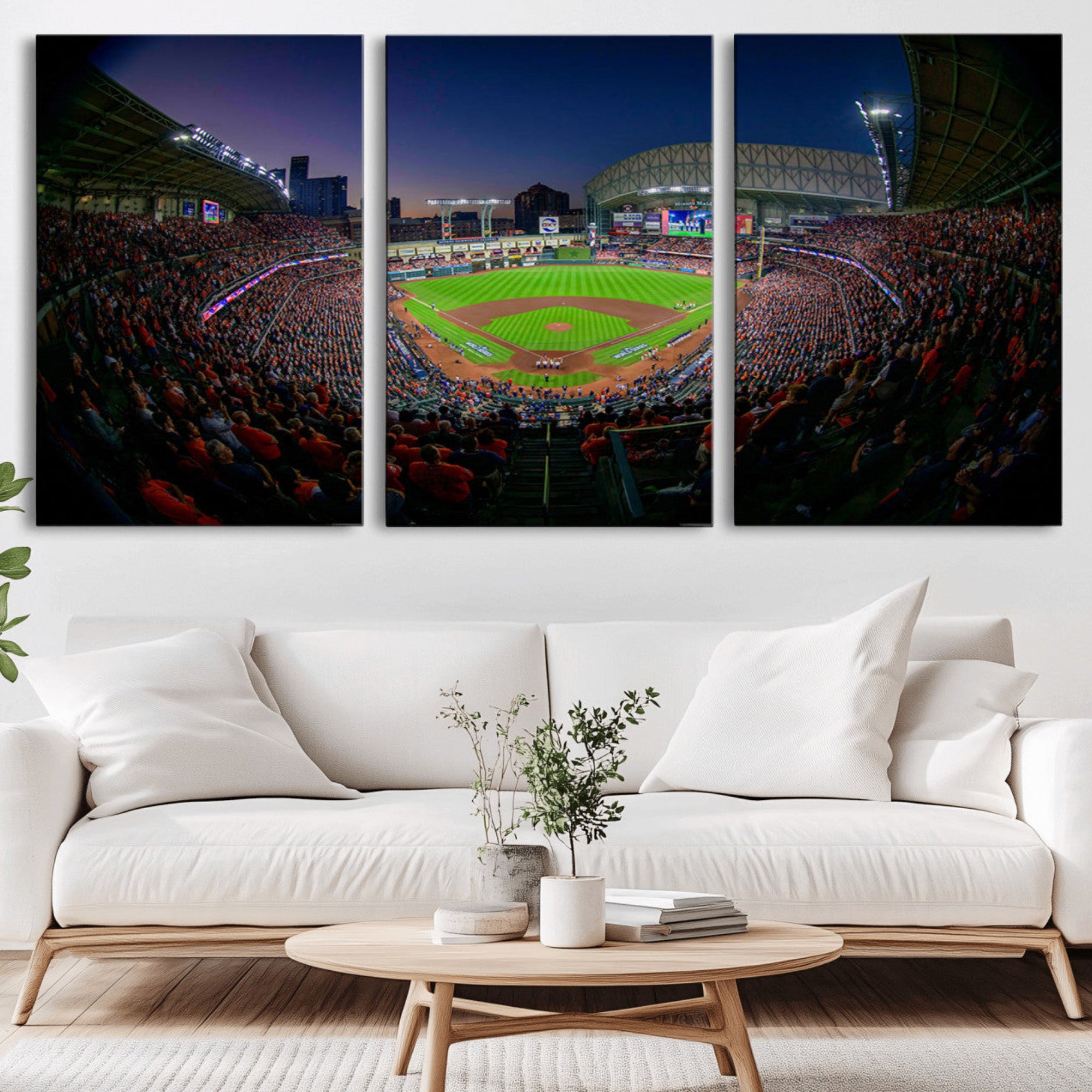 44322-MGV-CV-36X24-Houston Astros Baseball Print Canvas - Houston Minute Maid Park Stadium Wall Art Canvas Print