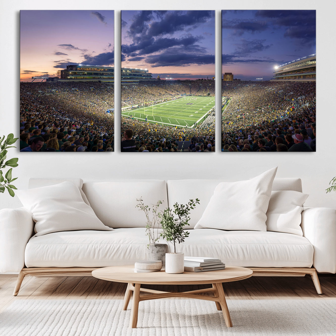 -Notre Dame Fighting Irish Football Team Print - Notre Dame Stadium Wall Art Canvas Print