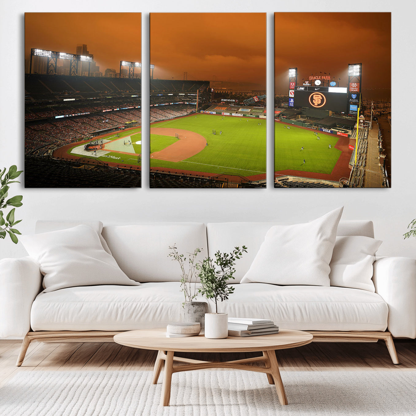 -San Francisco Giants Baseball Team Print - Oracle Park Stadium Wall Art Canvas Print