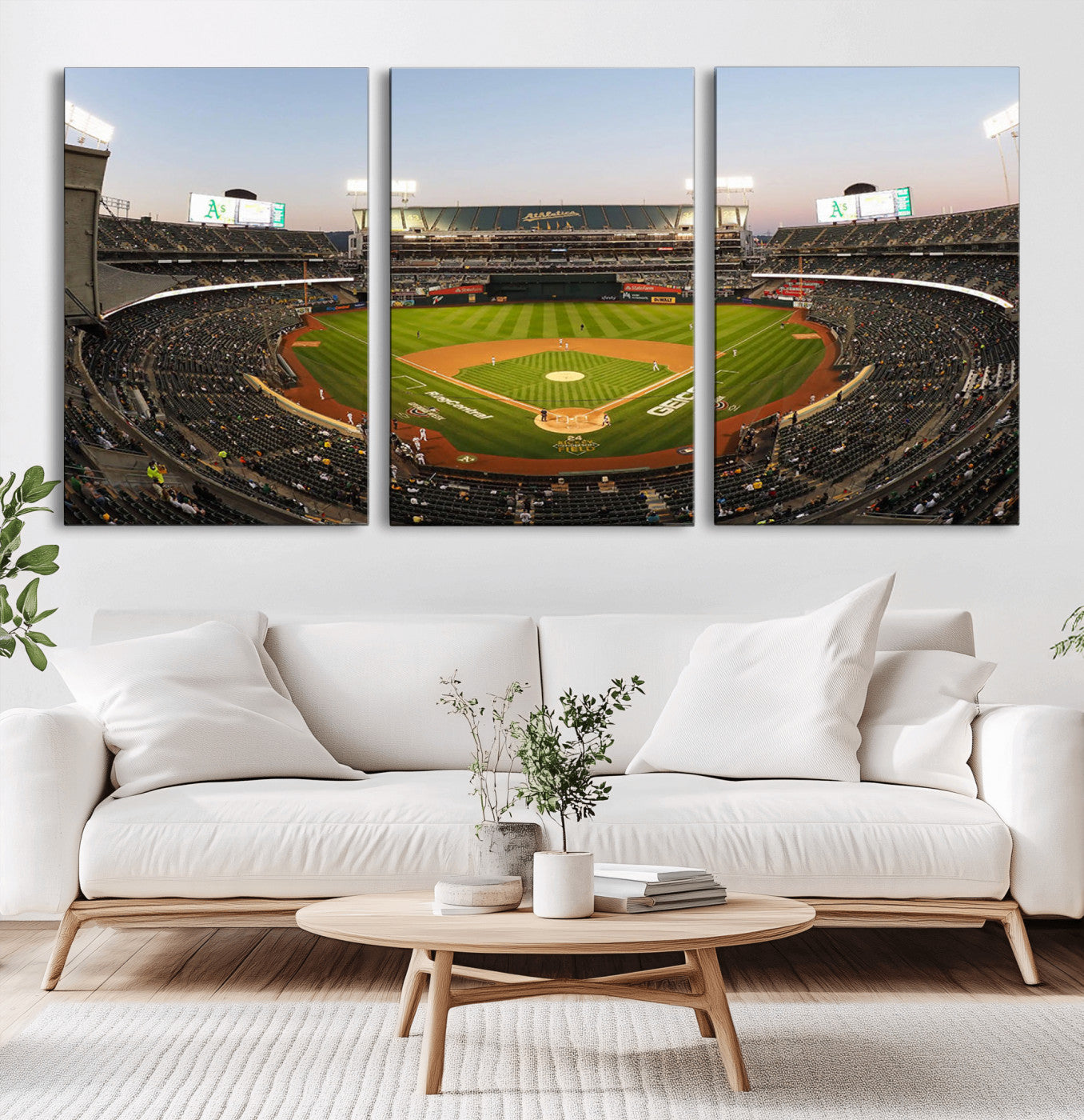 -Oakland Athletics Baseball Team Print - RingCentral Coliseum Stadium Wall Art Canvas Print