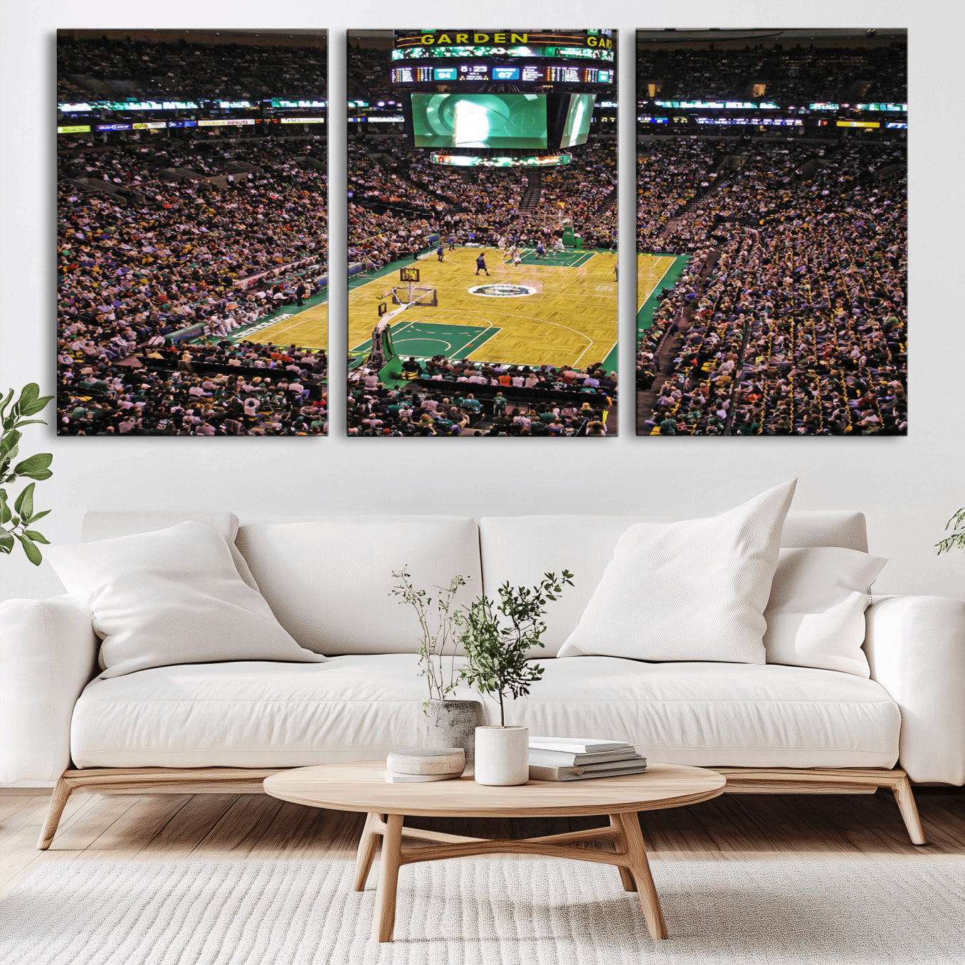 -TD Garden Basketball Canvas Wall Art - Boston Celtics Live Action - Framed - Ready to Hang