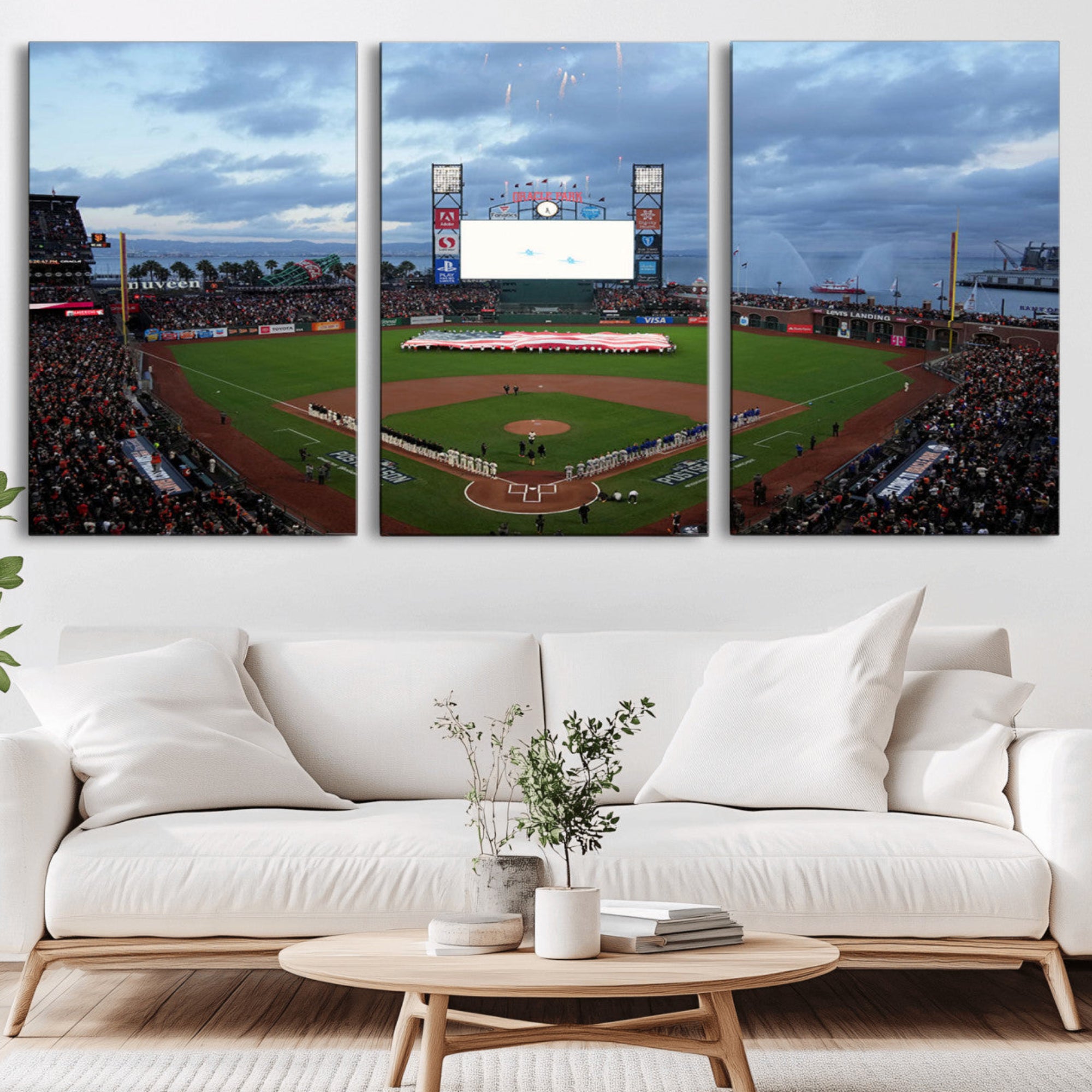 44631-MGV-CV-36X24-Oracle Park San Francisco Giants Wall Art | Oracle Park Stadium Canvas Print| Large Framed Baseball