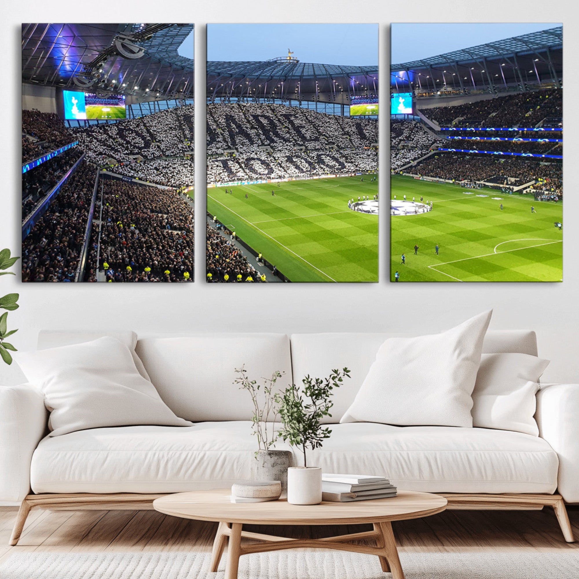 38765-MGV-CV-36X24-Tottenham Hotspur Stadium Canvas Print, Match Day Triple Canvas Wall Art - Premier League Football