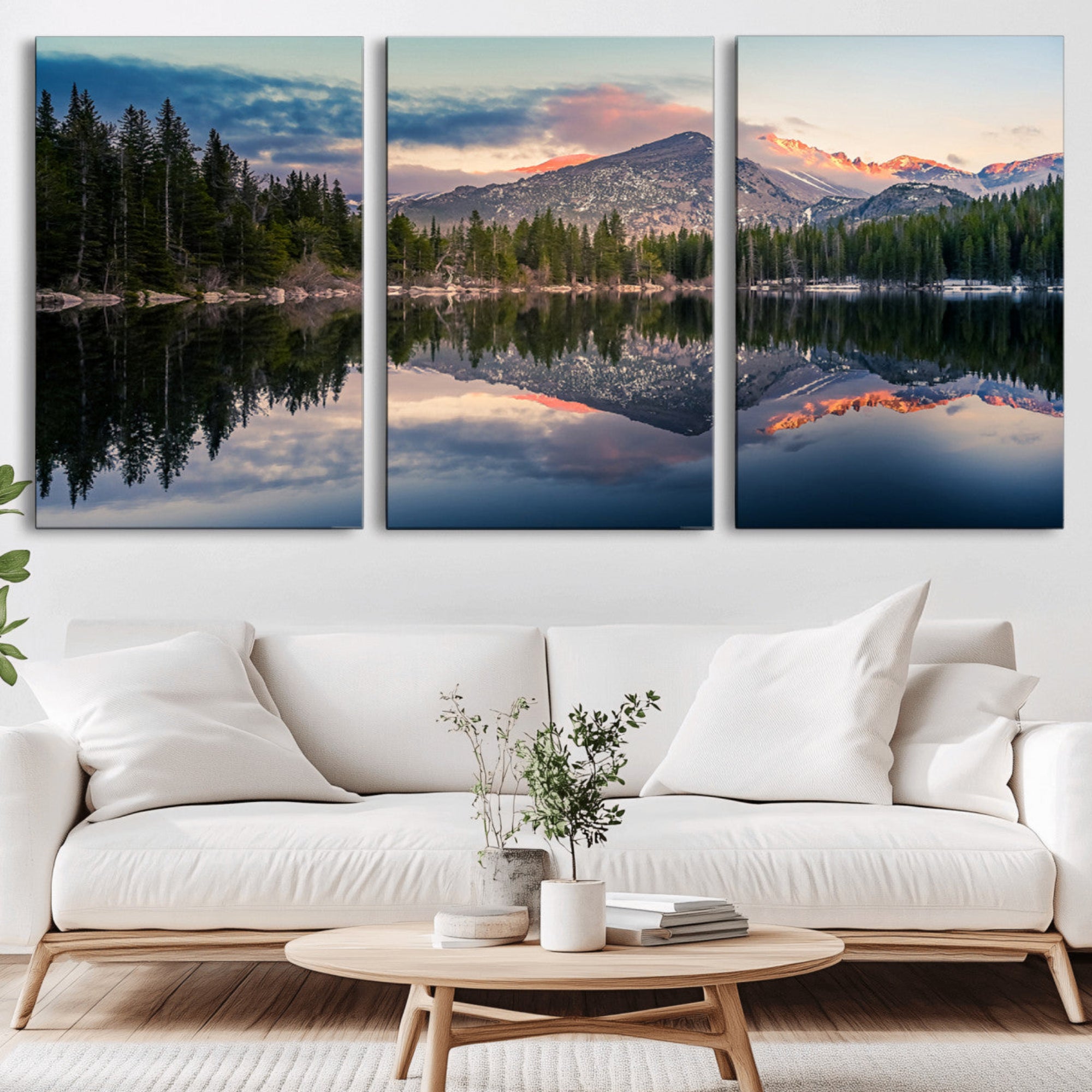 84227-MGV-CV-36X24-Bear Lake Reflection at Rocky Mountain National Park Wall Art Canvas Print, Scenic Mountain