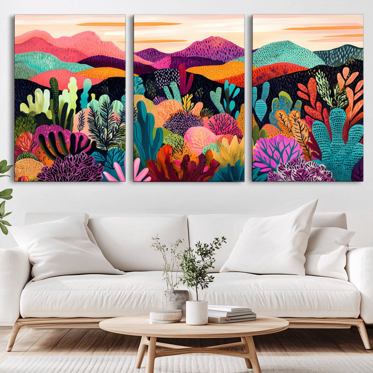 68438-MGV-CV-36X24-Abstract Kusama Print - Landscape Canvas Wall Art Print - Vibrant Modern Decor for Living Room,