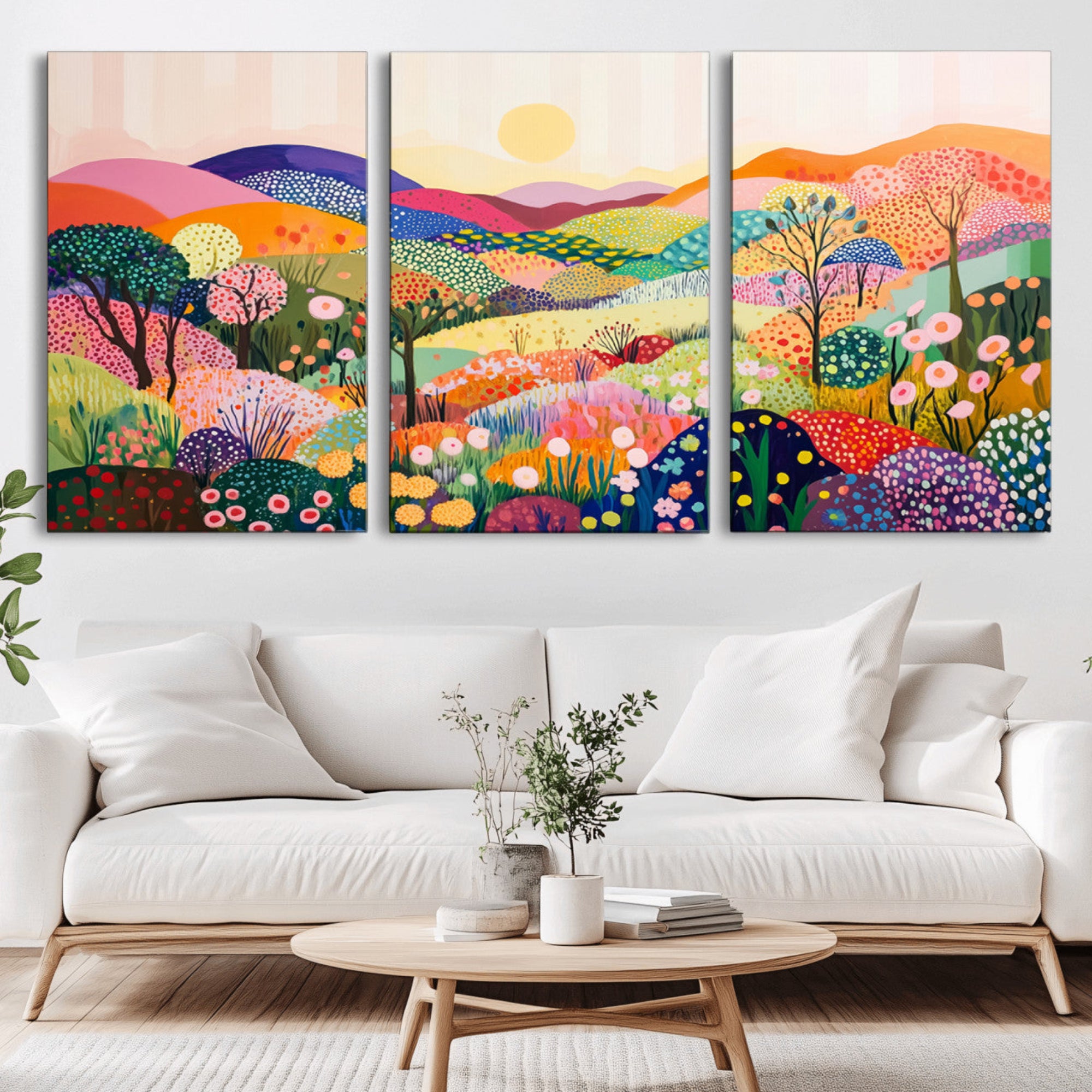 63198-MGV-CV-36X24-Yayoi Kusama 1986 Wall Art Print – Yayoi Kusama Wabi Sabi Japanese Wall Art Print - Vibrant Abstract