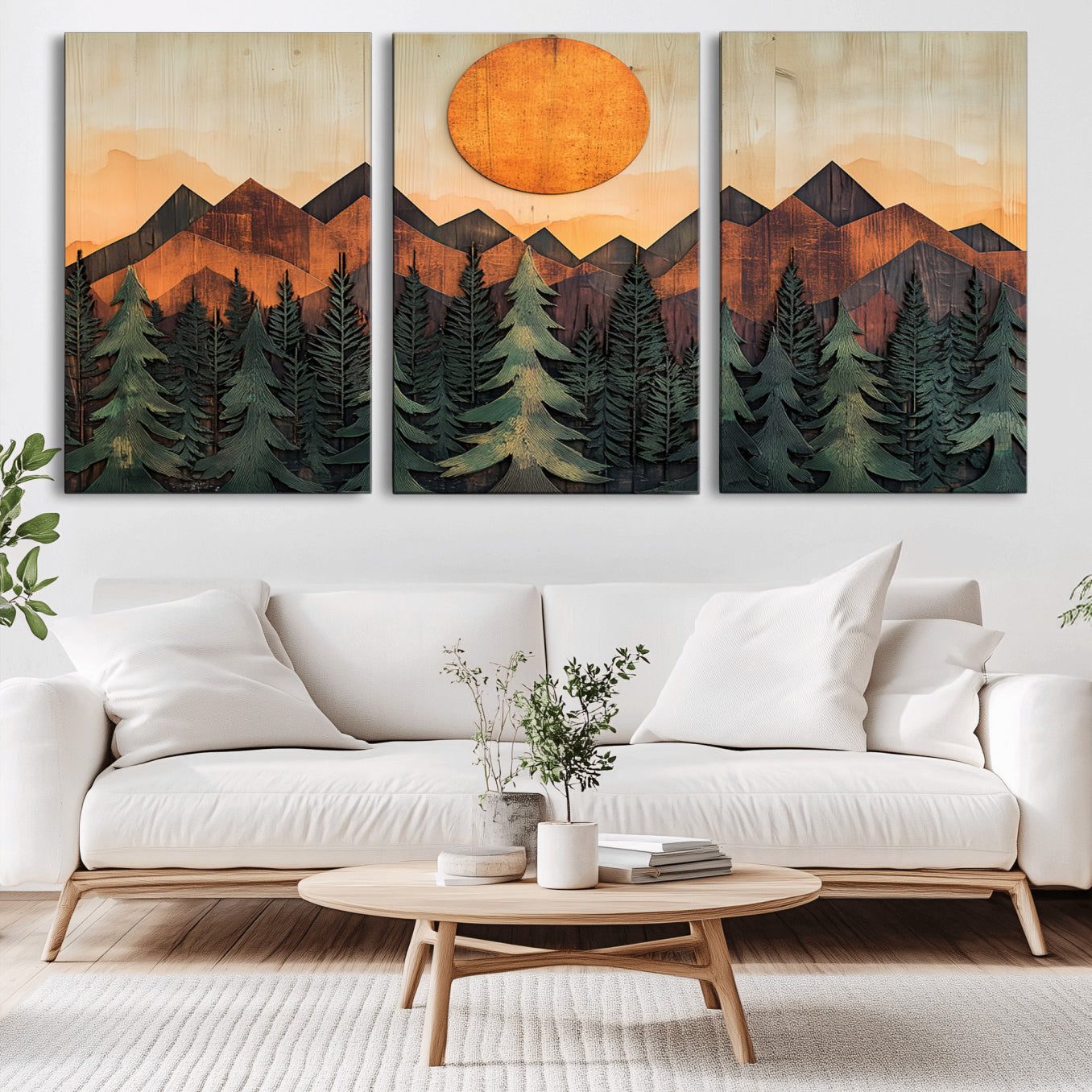 77739-MGV-CV-36X24-Sunset Mountain Landscape Canvas Wall Art Print - Nature Decor for Living Room, Office