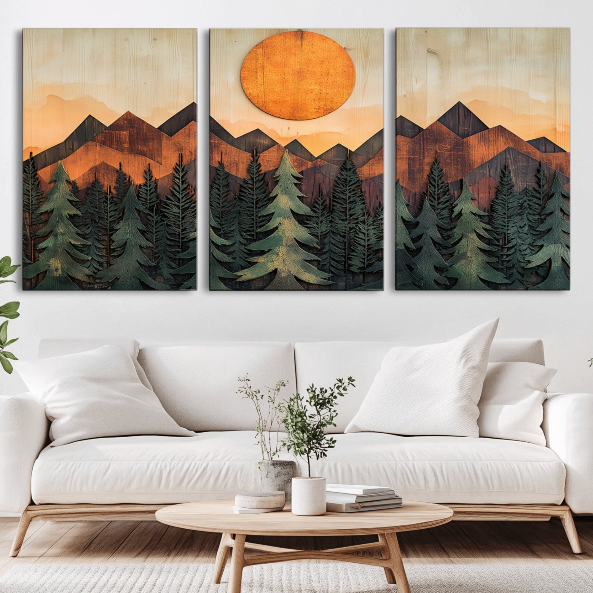 77739-MGV-CV-36X24-Sunset Mountain Landscape Canvas Wall Art Print - Nature Decor for Living Room, Office