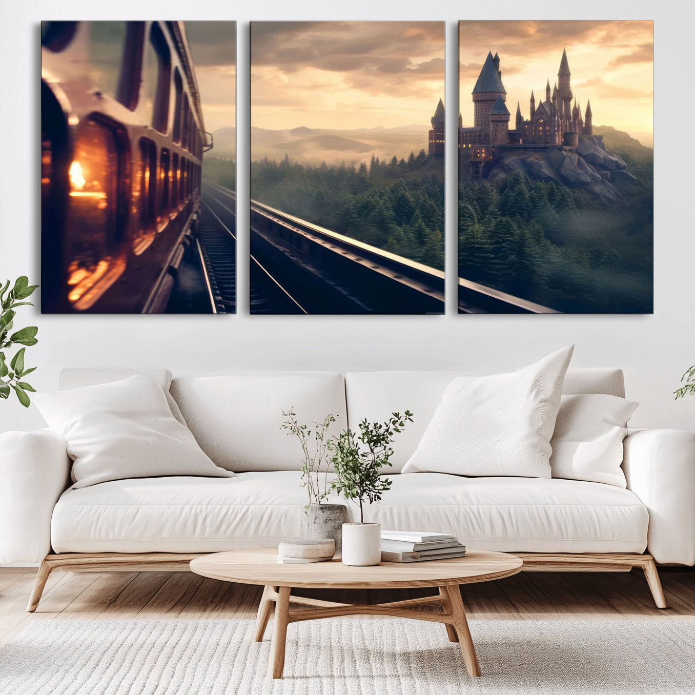 84029-MGV-CV-36X24-Harry Castle Wall Art Canvas Print, Wizard School Wall Art Print, Movie Wall Art Print