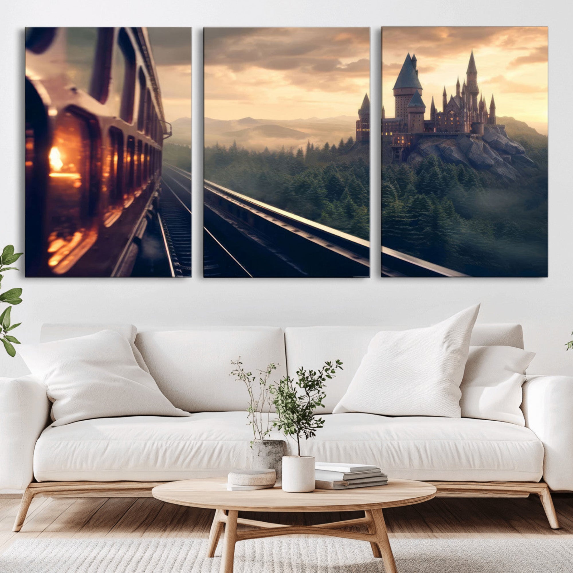 84029-MGV-CV-36X24-Harry Castle Wall Art Canvas Print, Wizard School Wall Art Print, Movie Wall Art Print