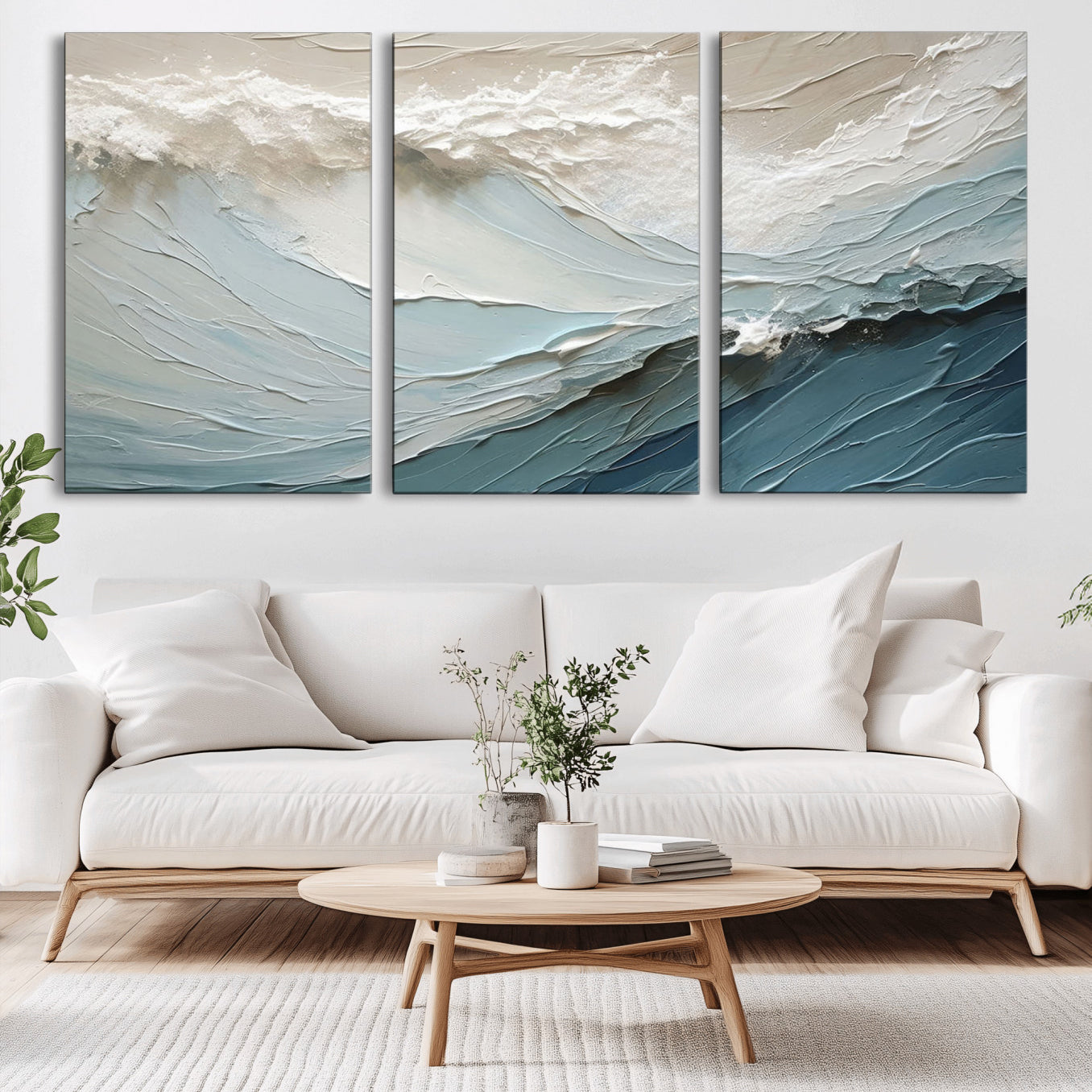 36946-MGV-CV-36X24-Waves Abstract Wall Art Print, Modern Framed Abstract Canvas Print, Abstract Painting for Living