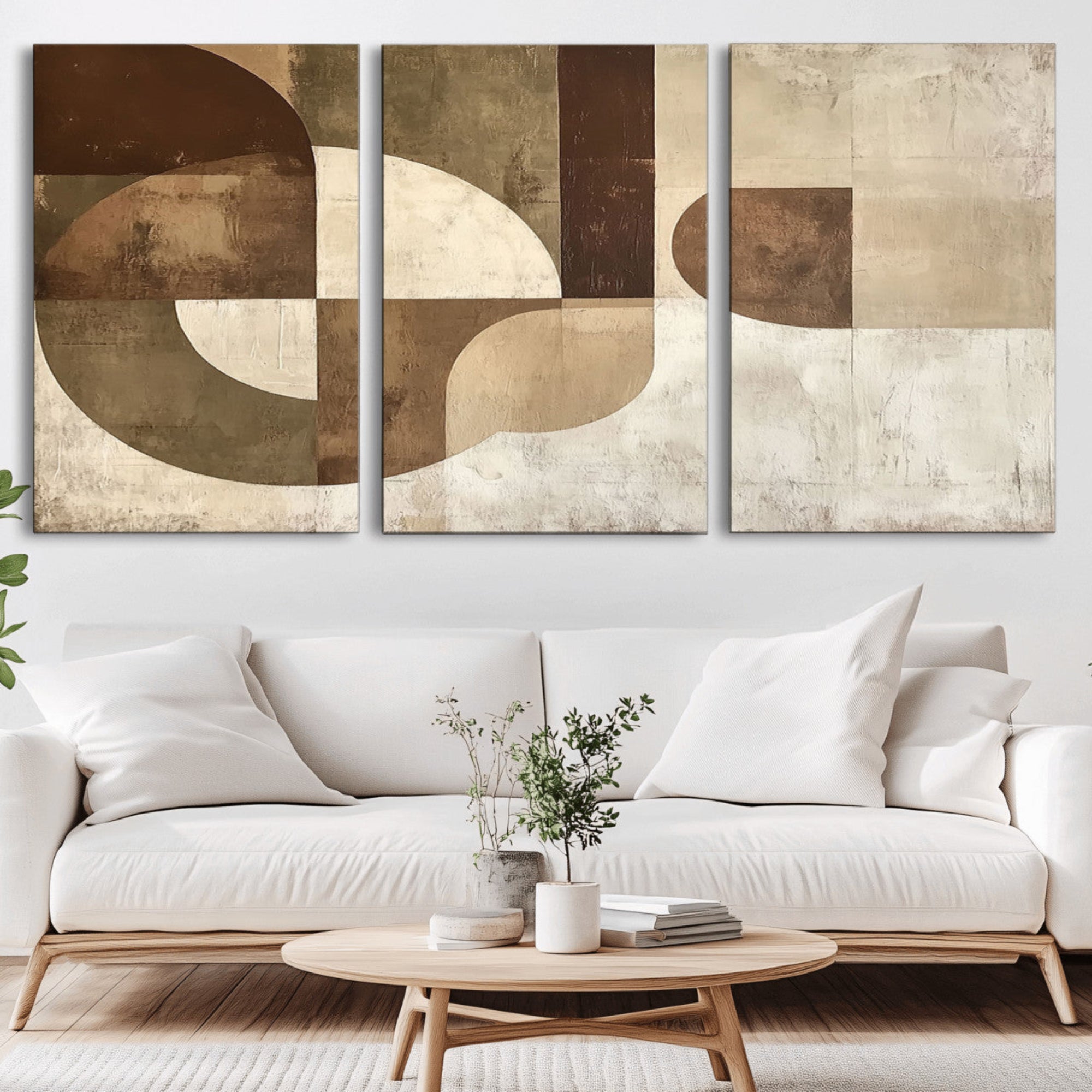 59767-MGV-CV-36X24-Wabi Sabi Geometric Wall Art | Abstract Modern Minimalist Canvas Print with Neutral Mid Century Art