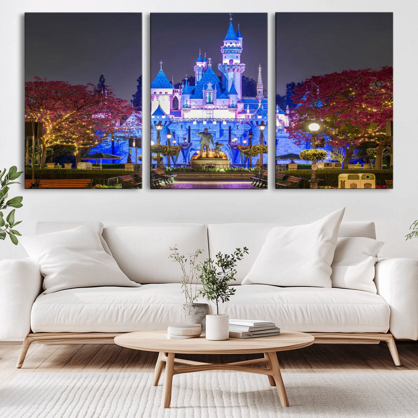 -Large Disney Castle Wall Art Canvas Print - Magic Kingdom Kids Room Decoration Disney World