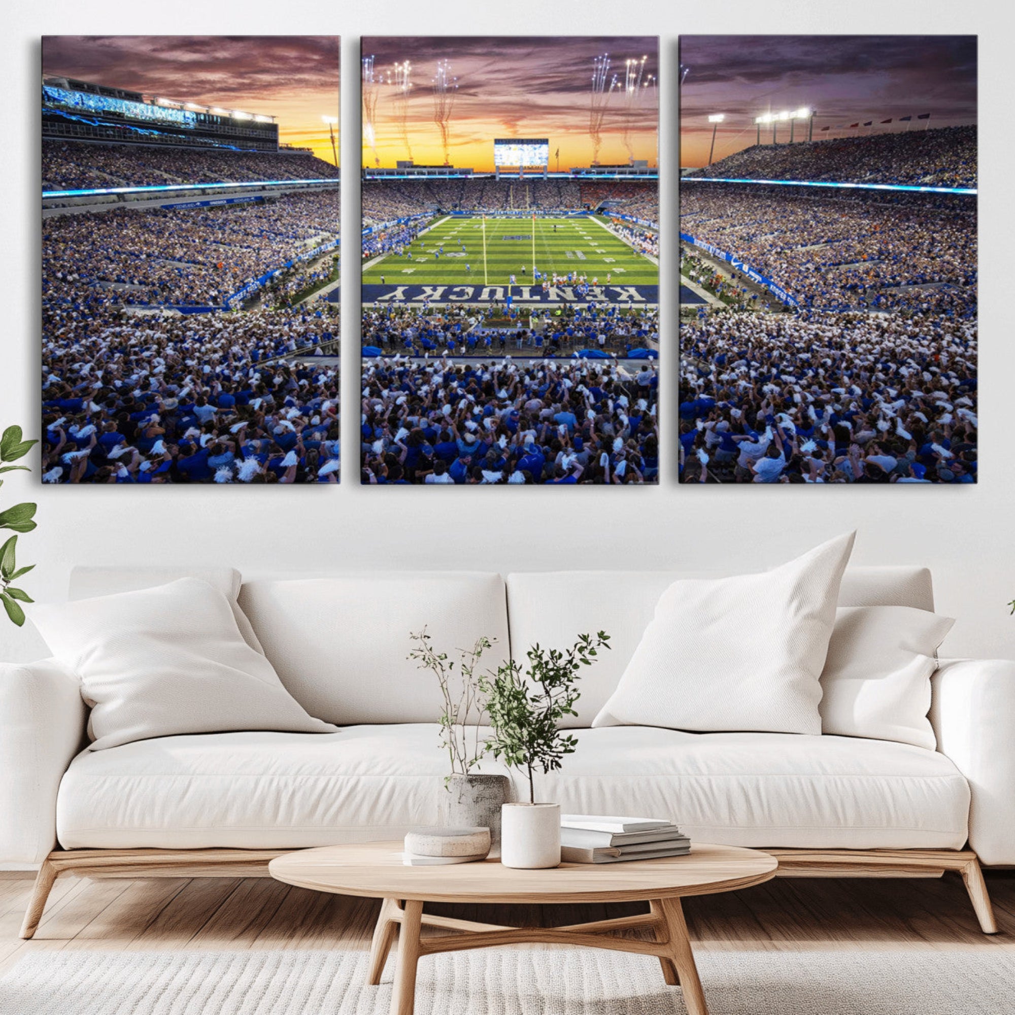78524-MGV-CV-36X24-Kroger Field Wall Art Print - Kentucky Stadium Wall Art Print - Sunset Football Stadium Wall Decor -