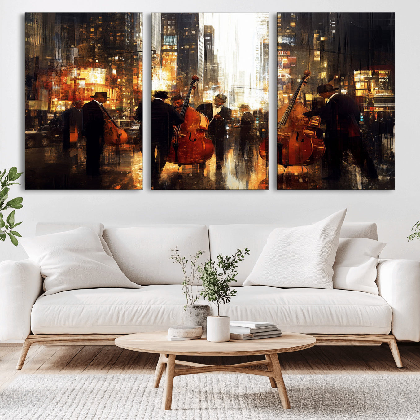 -Abstract Jazz Art Wall Art Canvas Print - Framed Abstract Music Canvas - Colorful Instrument Poster