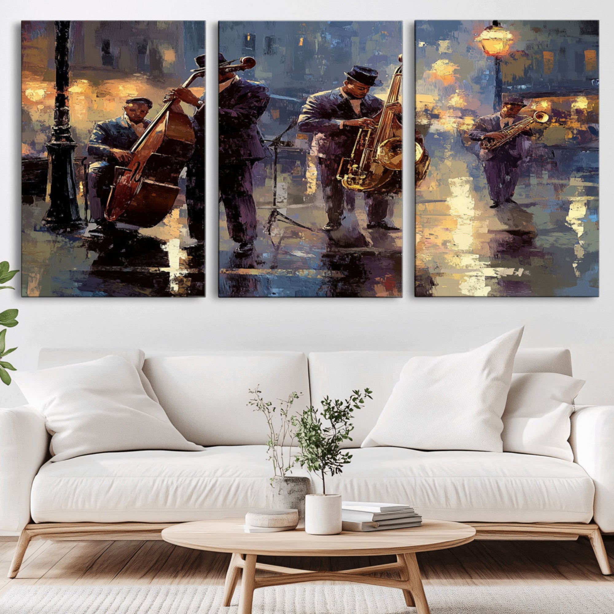 79232-MGV-CV-36X24-Afro Abstract Jazz Music Canvas Print - African American Wall Art - Colorful Framed Afro Abstract