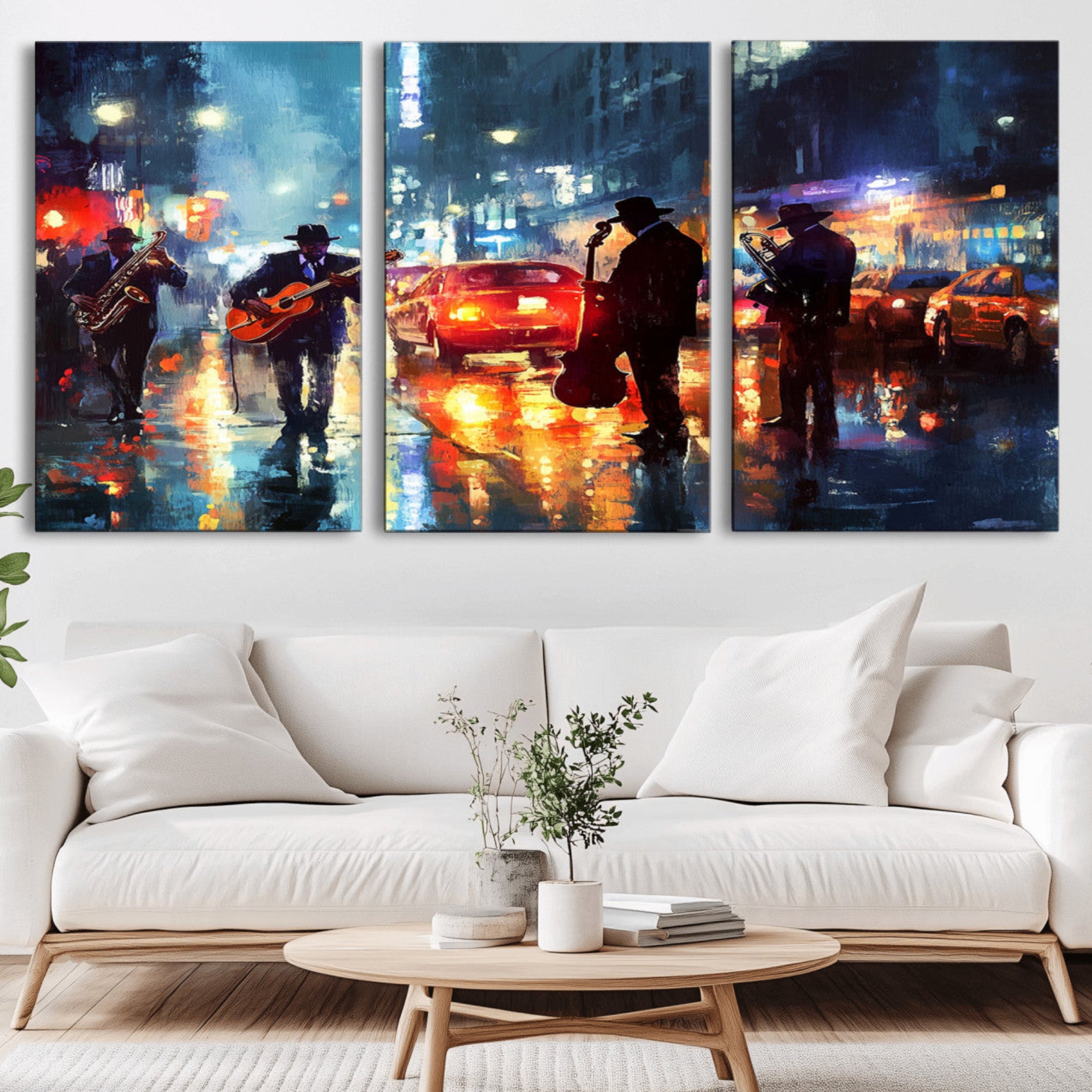 94605-MGV-CV-36X24-African American Jazz Canvas - Abstract Music Wall Art Print - Abstract Jazz Wall Art Framed Prints