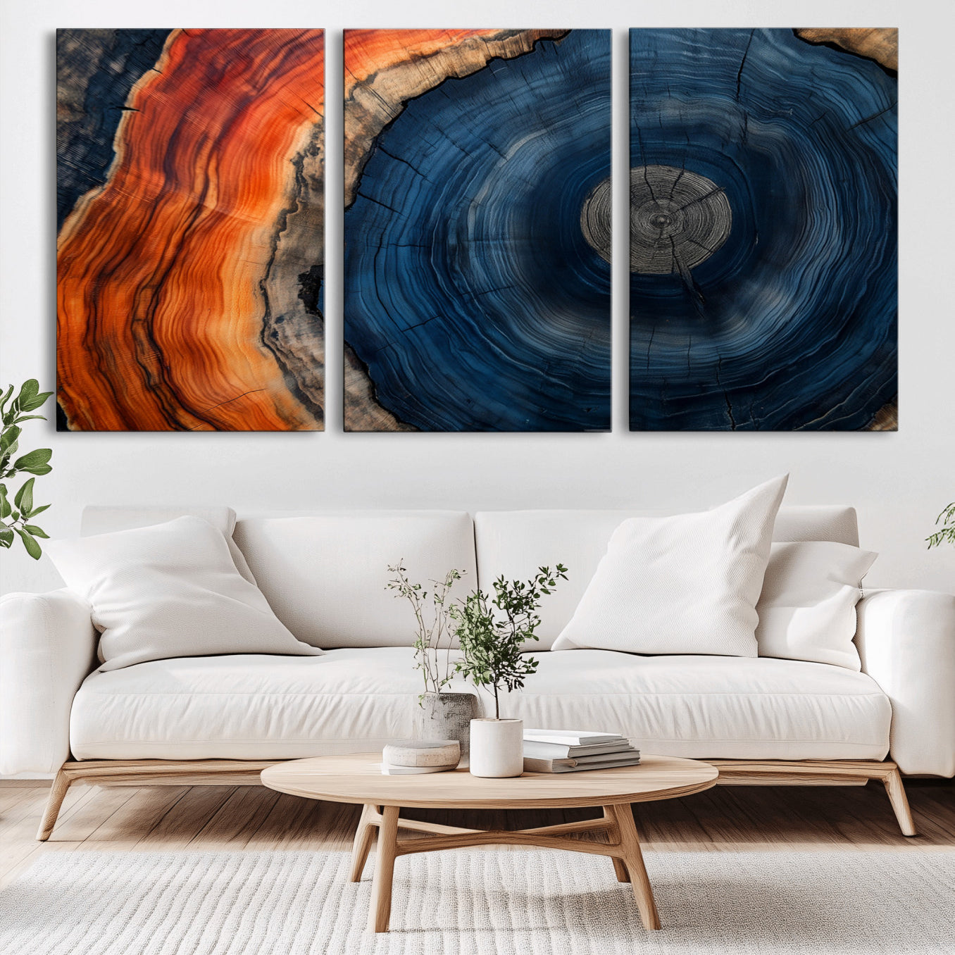 99491700-MGV-CV-36X24-Tree Rings Wall Art Canvas Print, Rustic Wood Print, Framed Natural Texture Art Print, Wood Grain