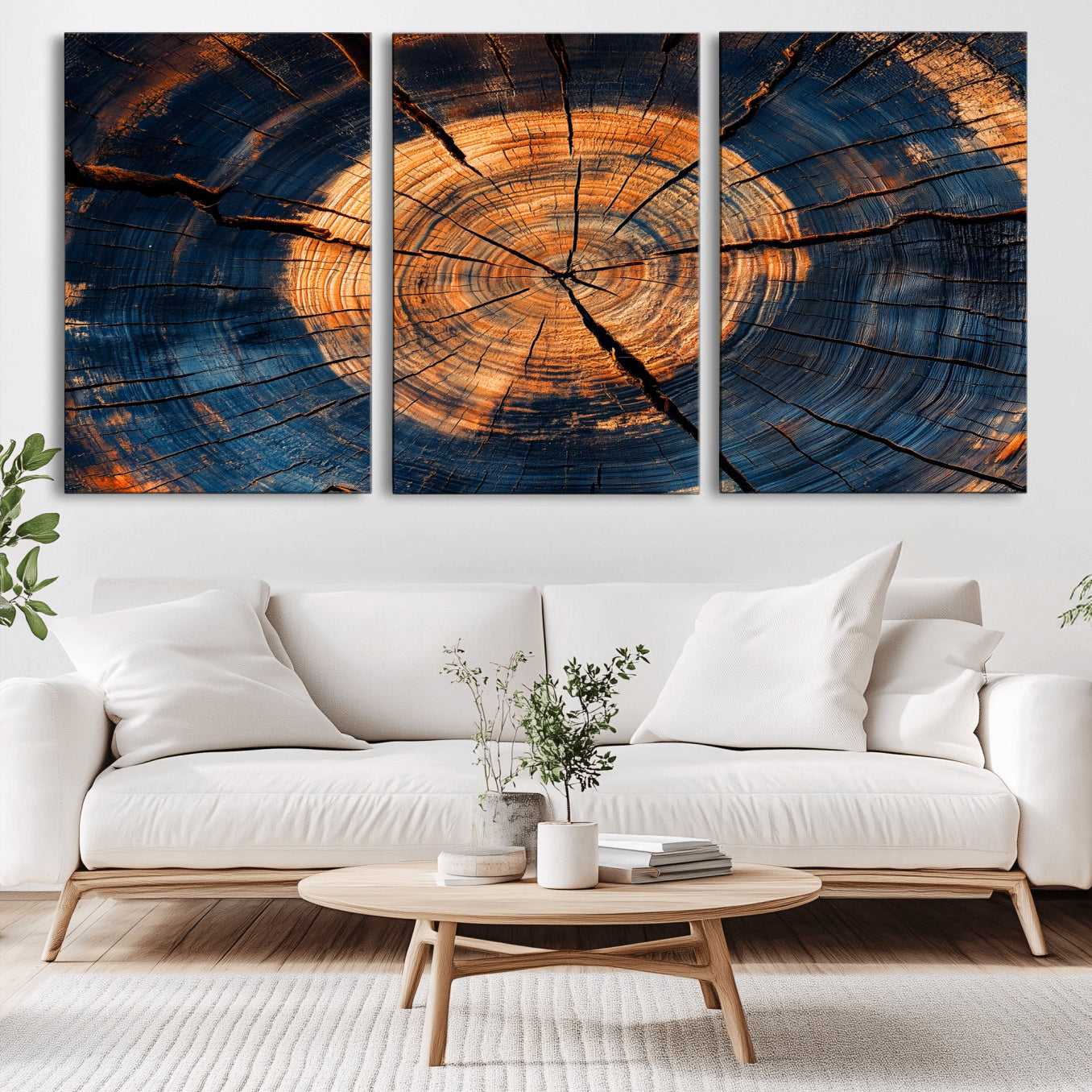 18975622-MGV-CV-36X24-Burnt Wood Wall Art Canvas Print – Framed Aged Timber Tree Artwork, Rustic Decor Perfect for Home, Office