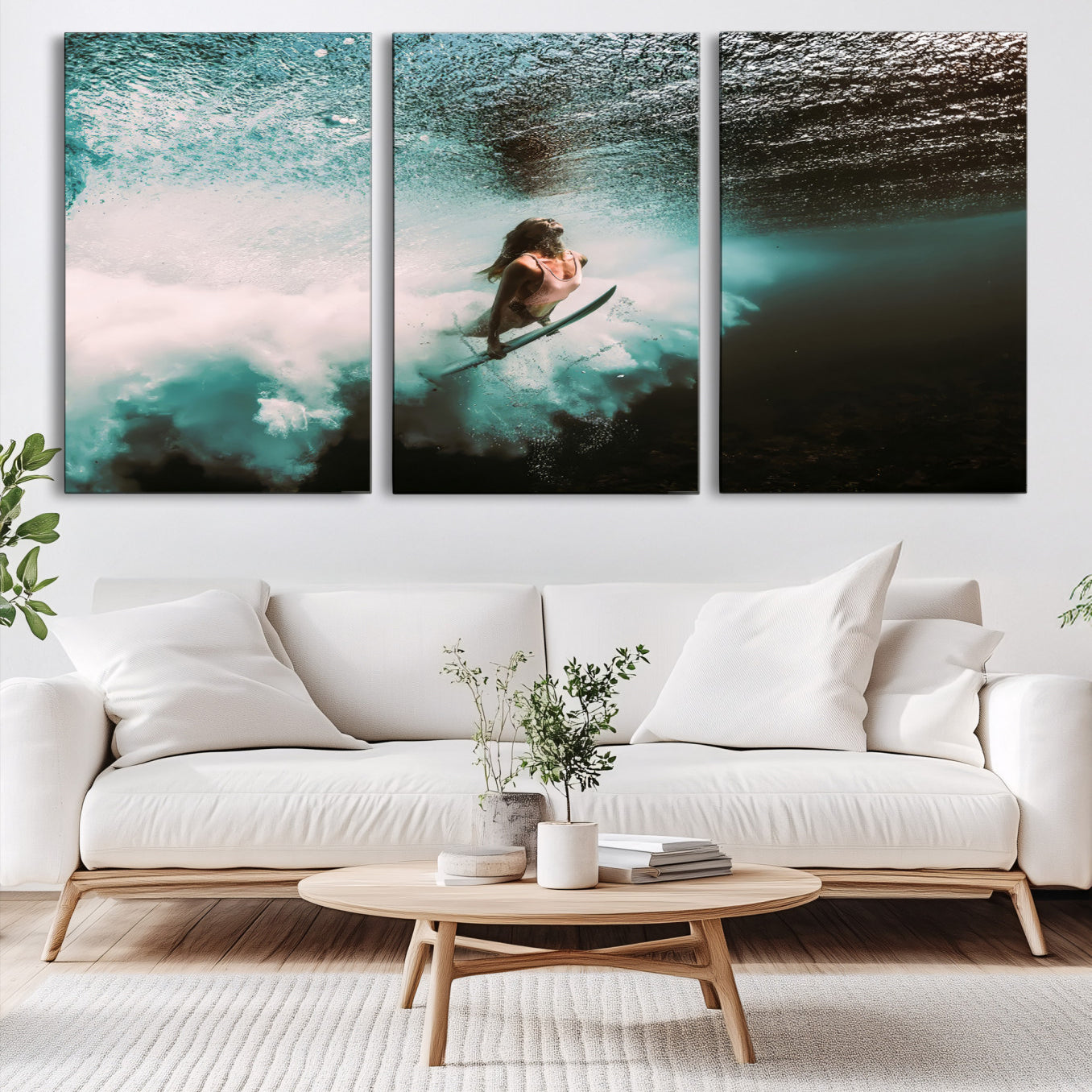 85923512-MGV-CV-40X27-Vibrant Aquatic Motion Wall Art Canvas Print – Framed Underwater Swimming Scene Artwork for Home, Office Decor