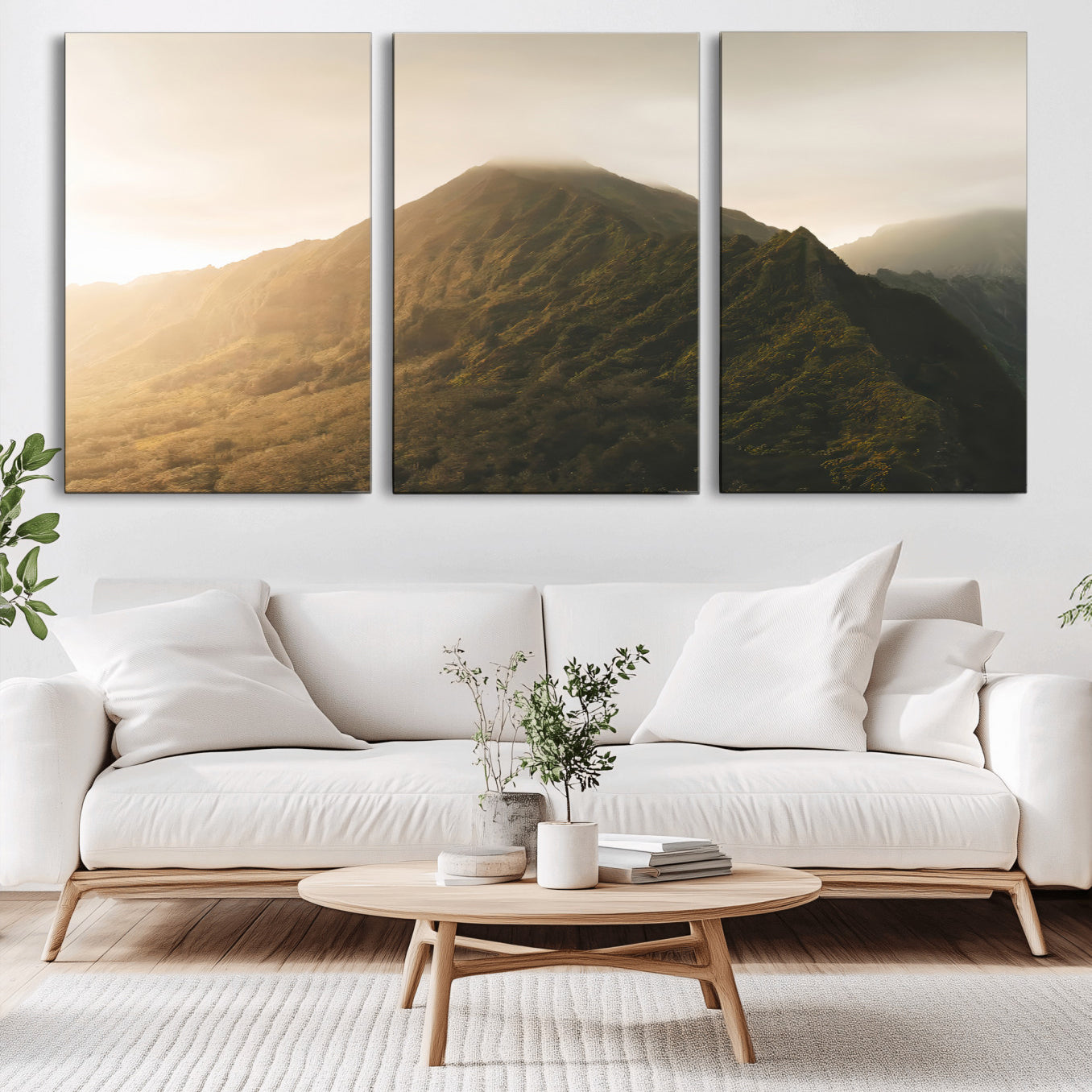 42338636-MGV-CV-36X24-Mountain Wall Art – Framed Sunset Landscape Canvas Artwork, Serene Nature Design, Rustic Decor for Home, Office