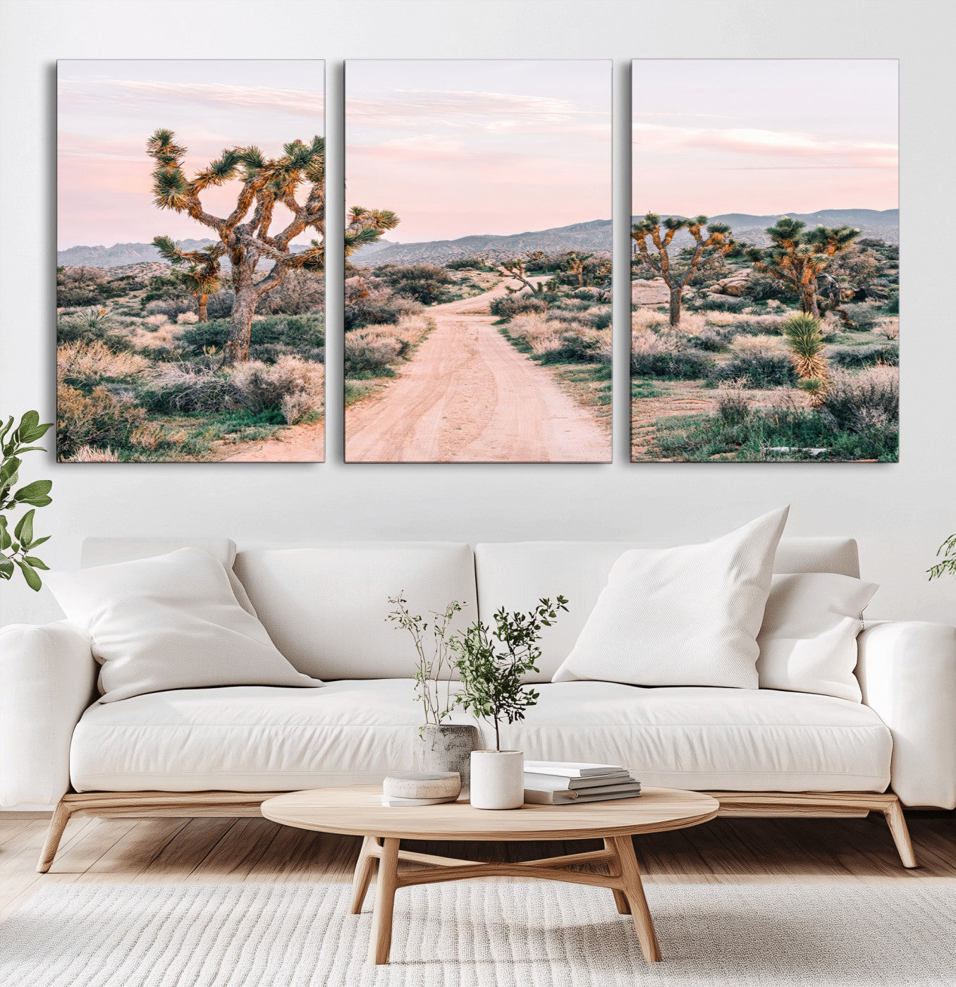 12540952-MGV-CV-36X24-Joshua Tree Wall Art Canvas Print – Framed Desert Road Scene with Sunset Artwork for Home, Office, Living Room