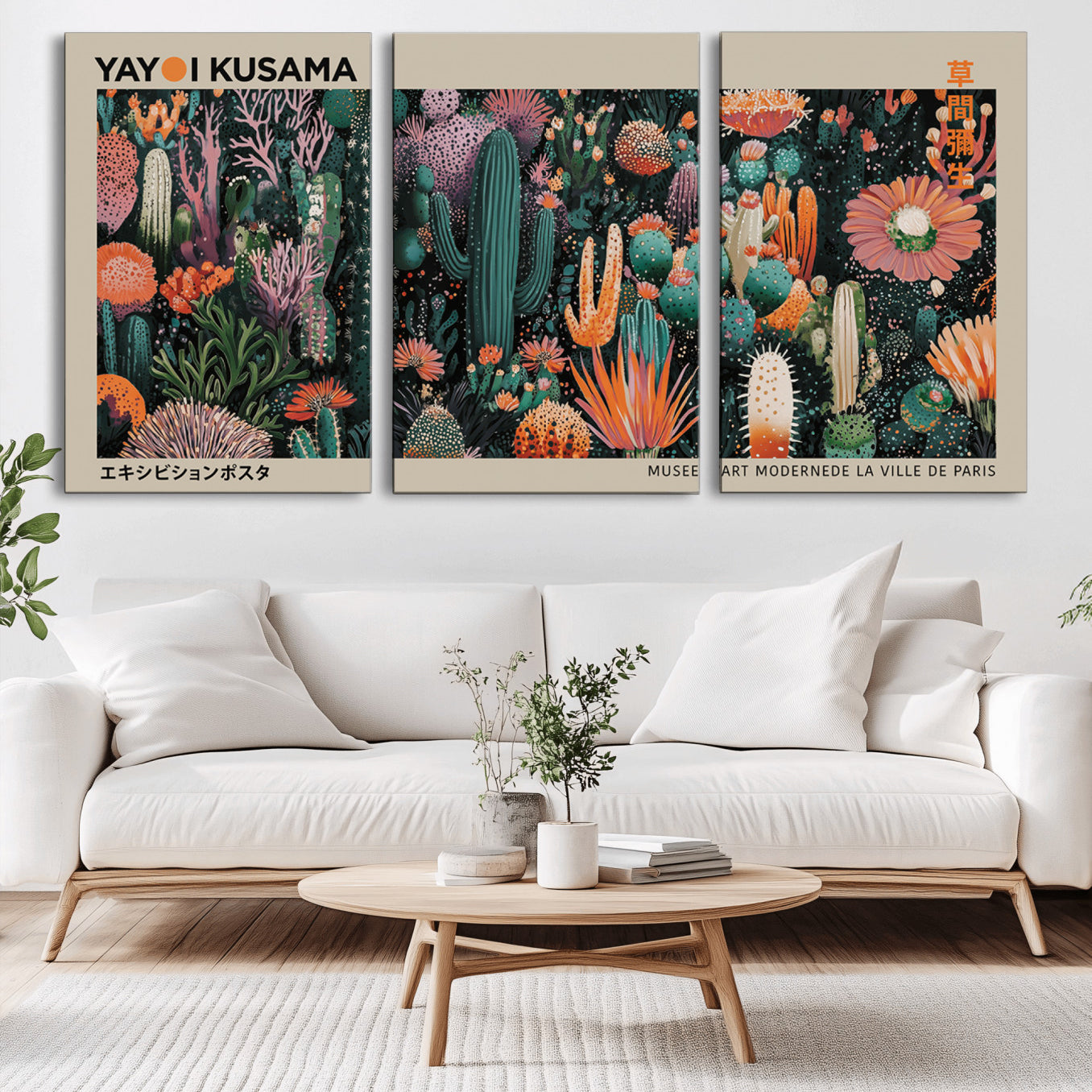 -Yayoi Kusama Art Print, Yayoi Kusama Canvas Wall Art, Abstract Mount Fuji Canvas Print, Japanese