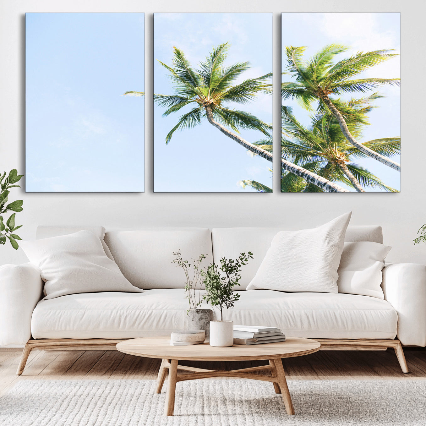 54719115-MGV-CV-36X24-Palm Trees Wall Art Canvas Print – Framed Tropical Coastal Nature Scene Artwork for Home Office